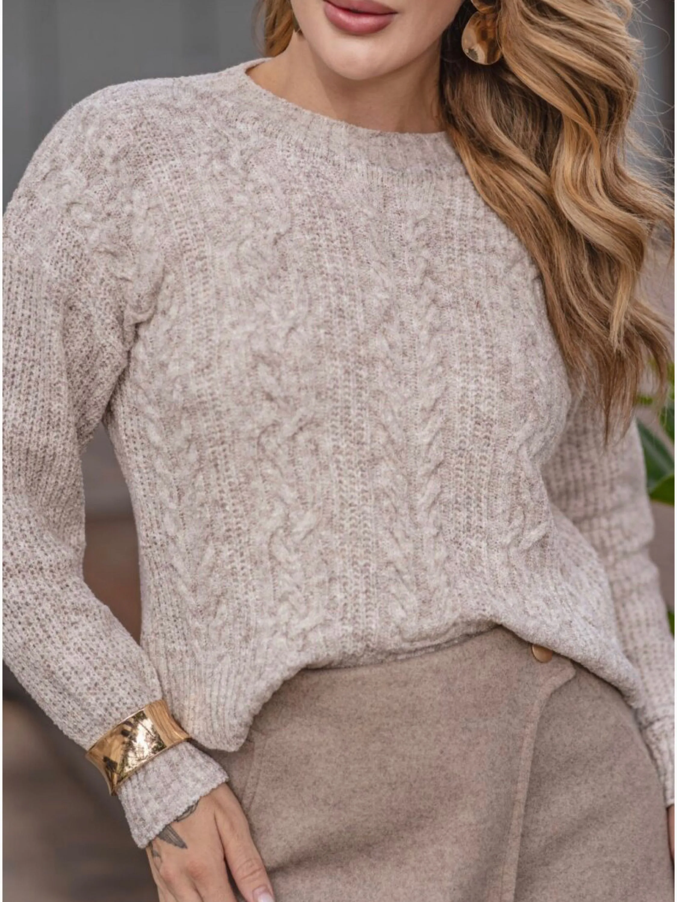 Blusa de tricot , fio mousse