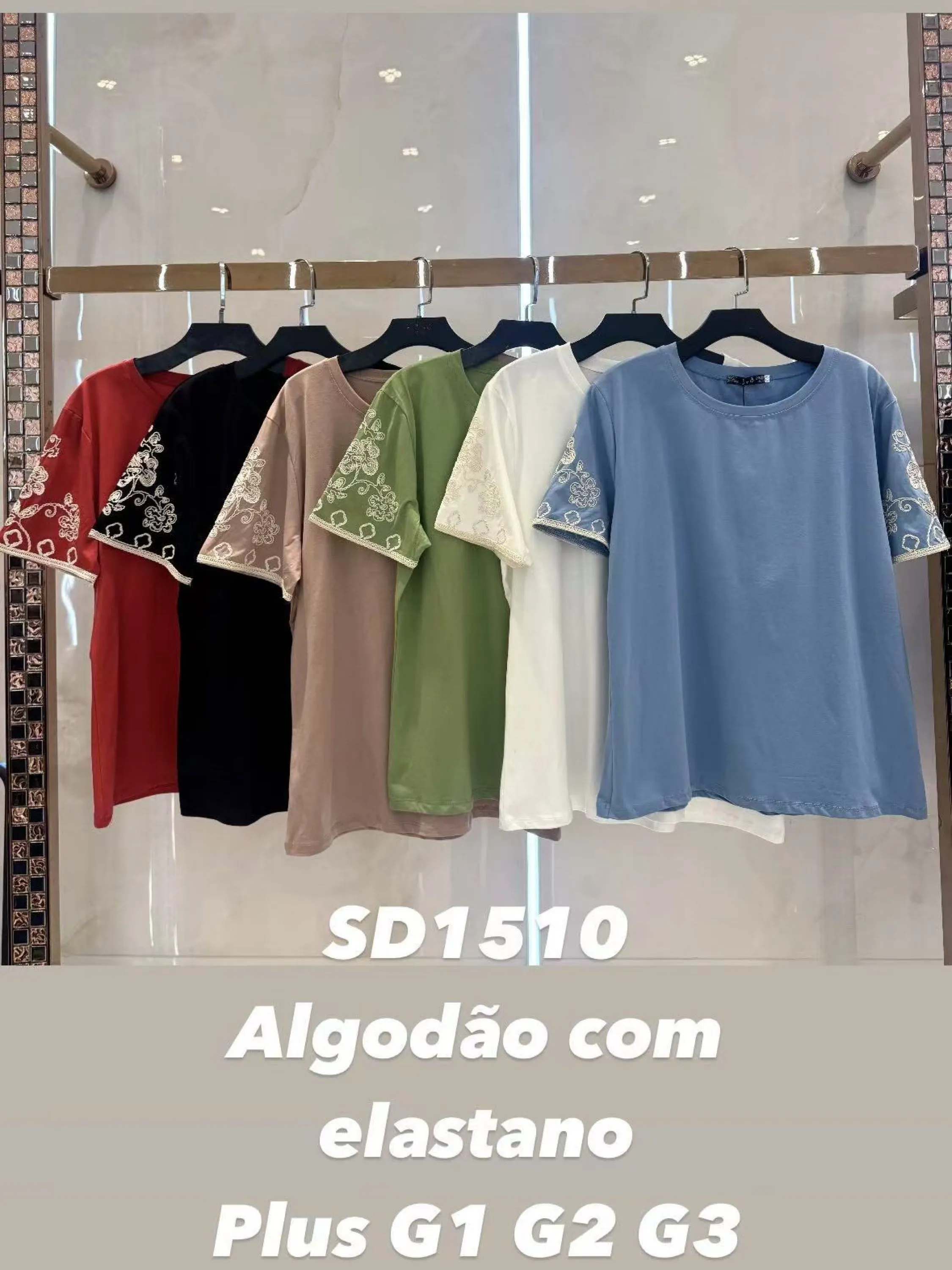 T-shirt plus algodão kit-6 # SD-1510
