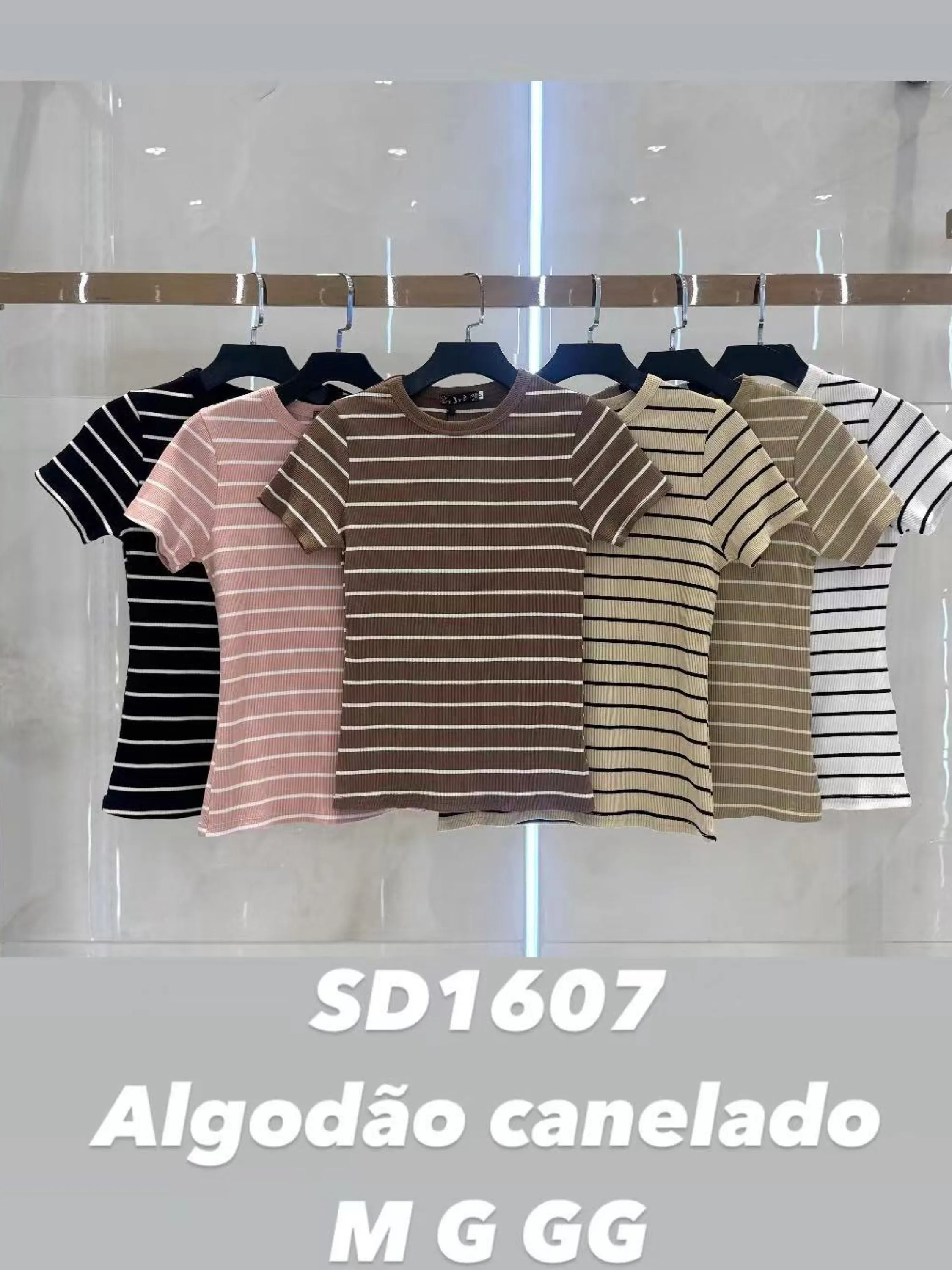 T-shirt canelado algodão KIT 6 _SD-1607