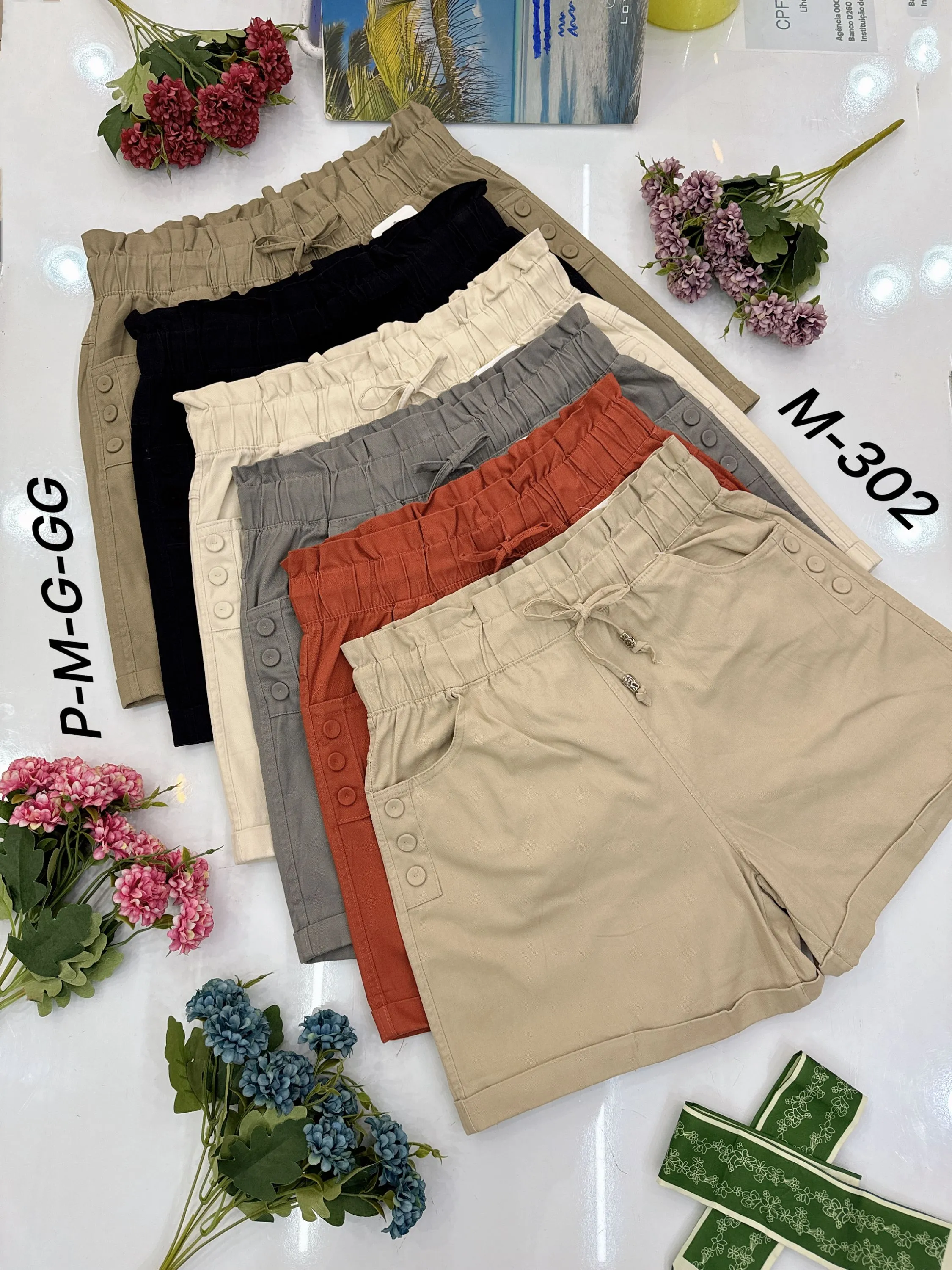 Short sarja cintura elástico_M302