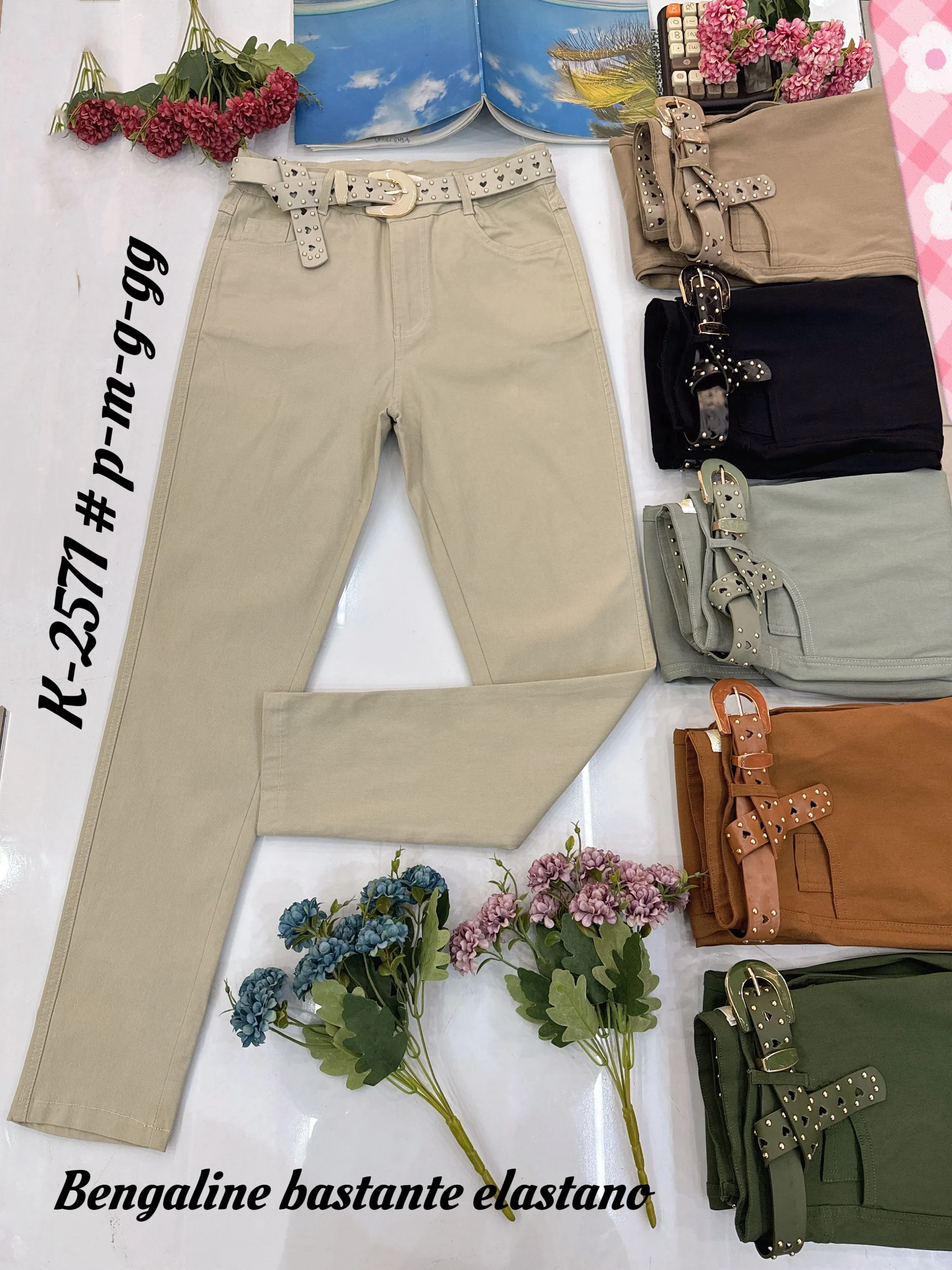 Calça de bengaline bastante elastano_k2571