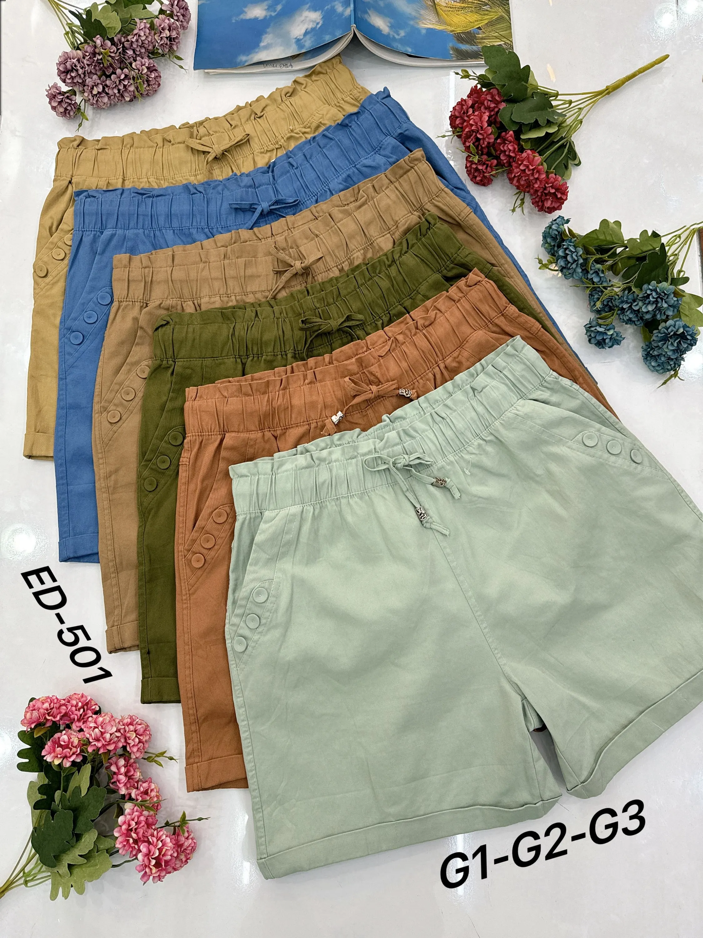 Short sarja plus size cintura elástico_ED501