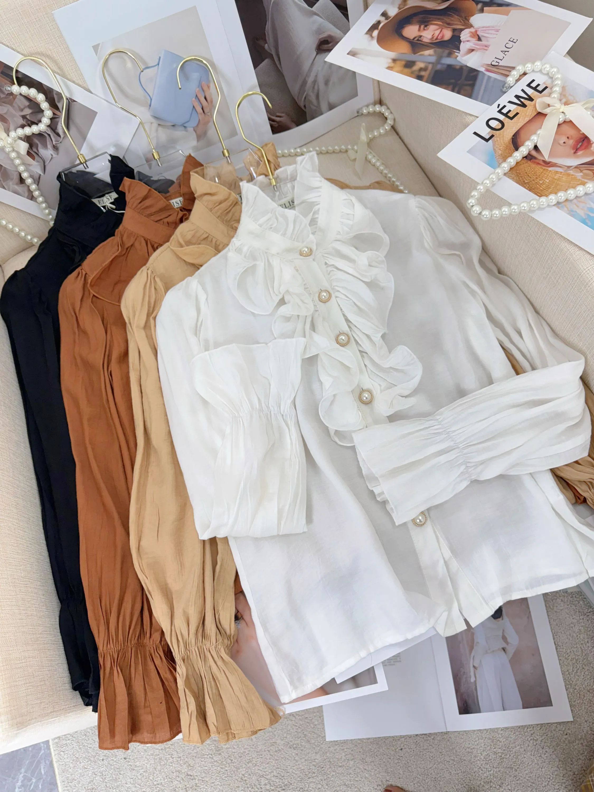 Fancy modas camisa babado crepe