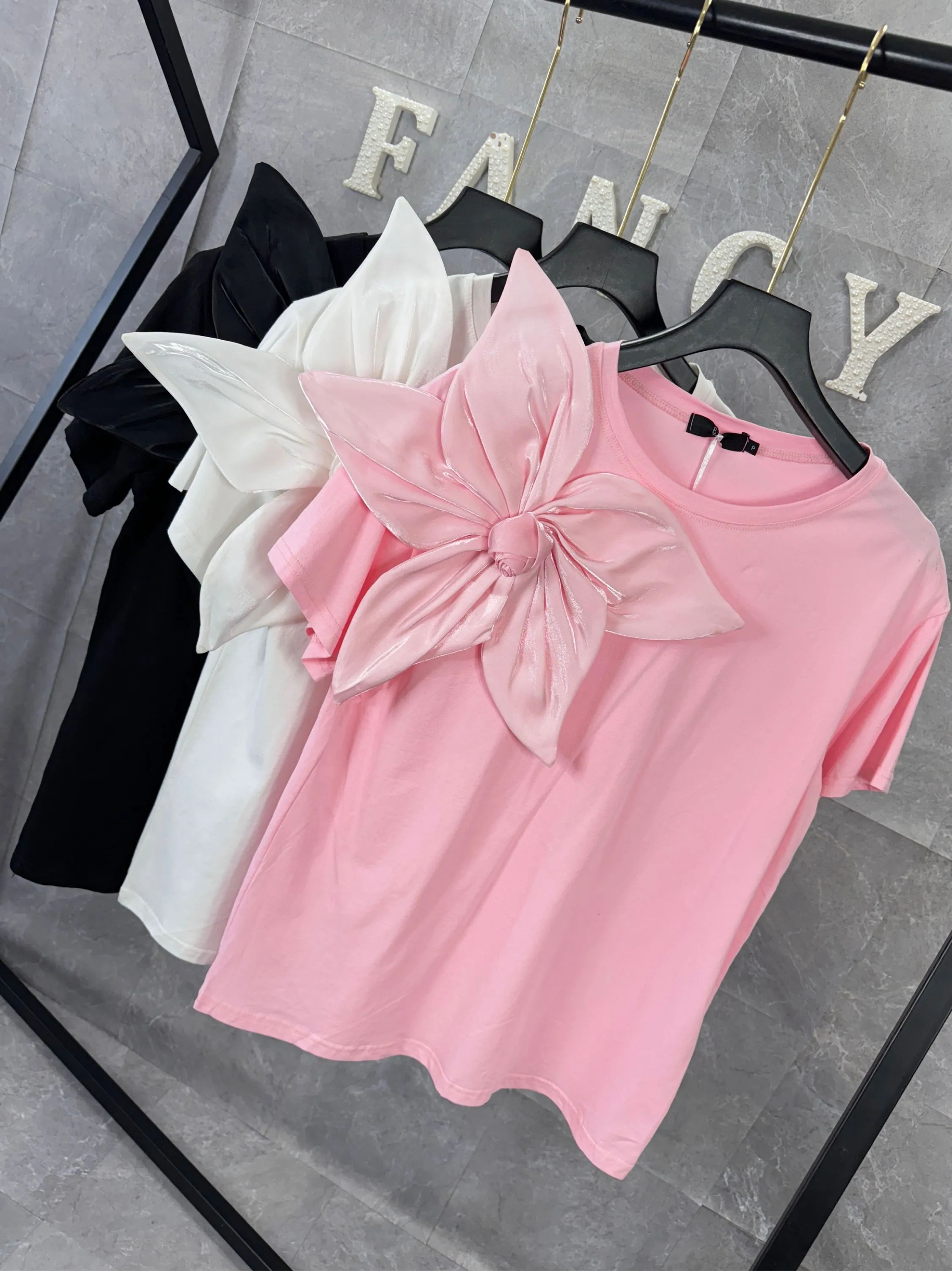 Fancy modas blusa T-shirt algodão