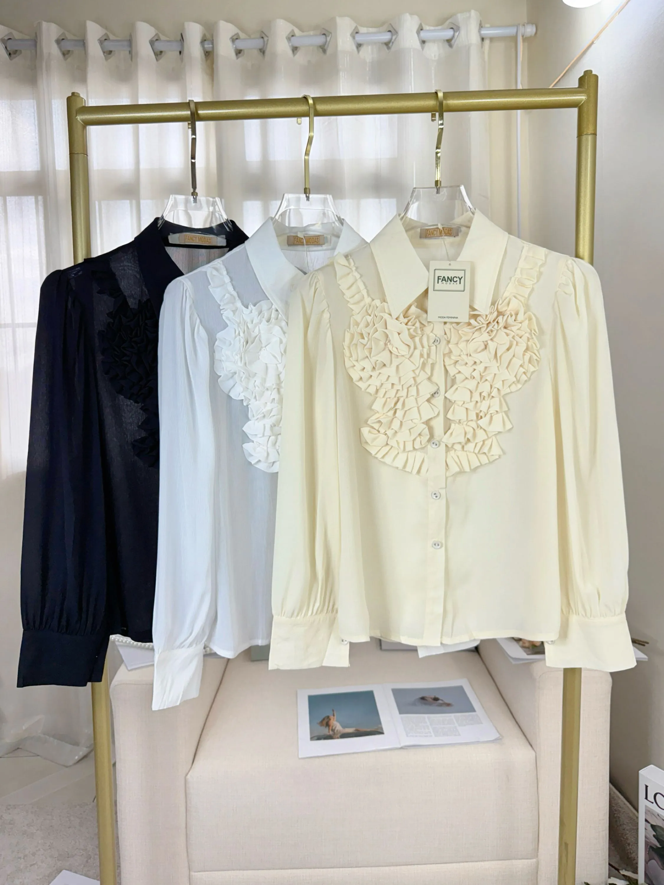 Fancy modas camisa crepe
