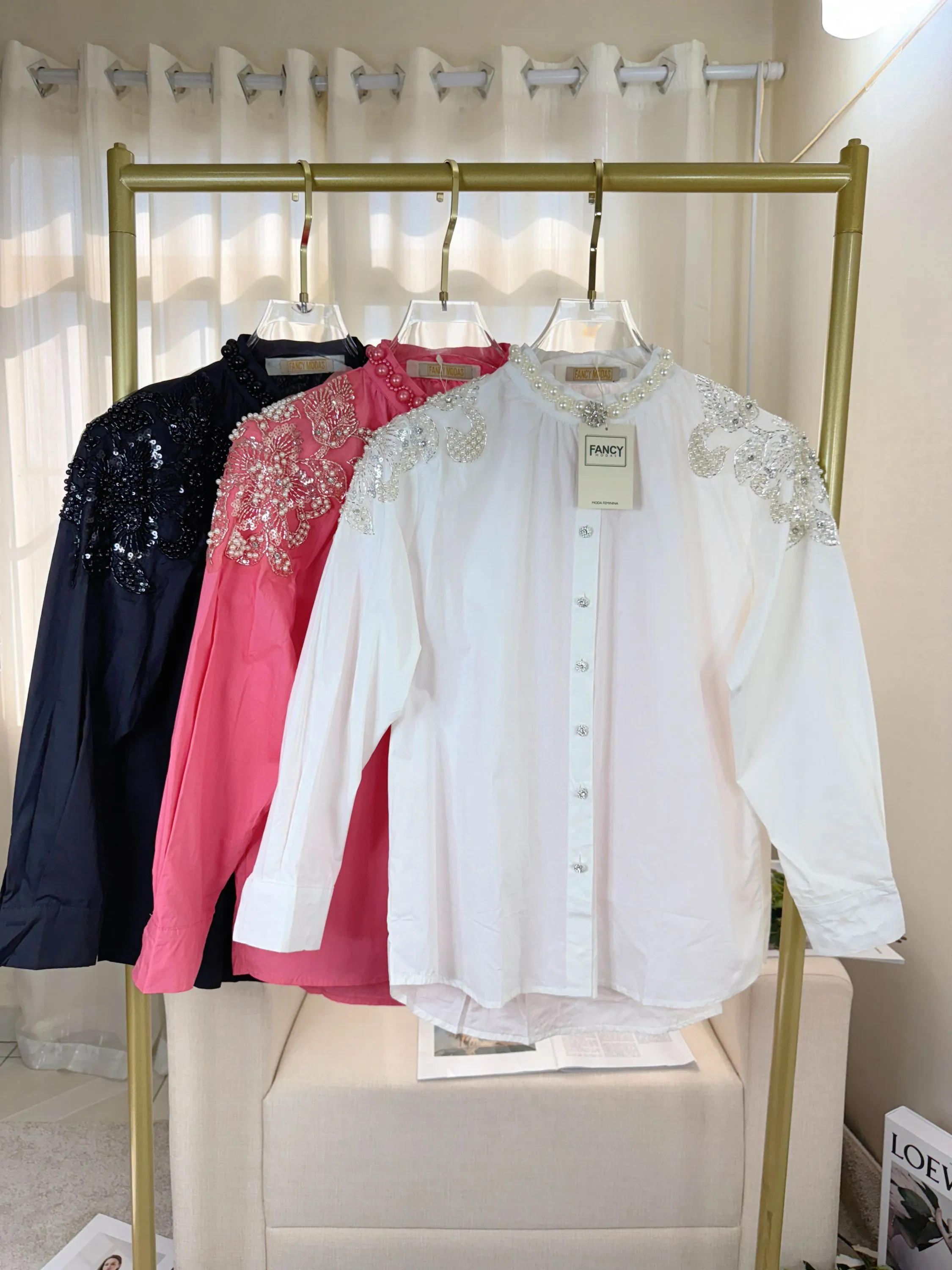 Fancy Modas camisa pedraria