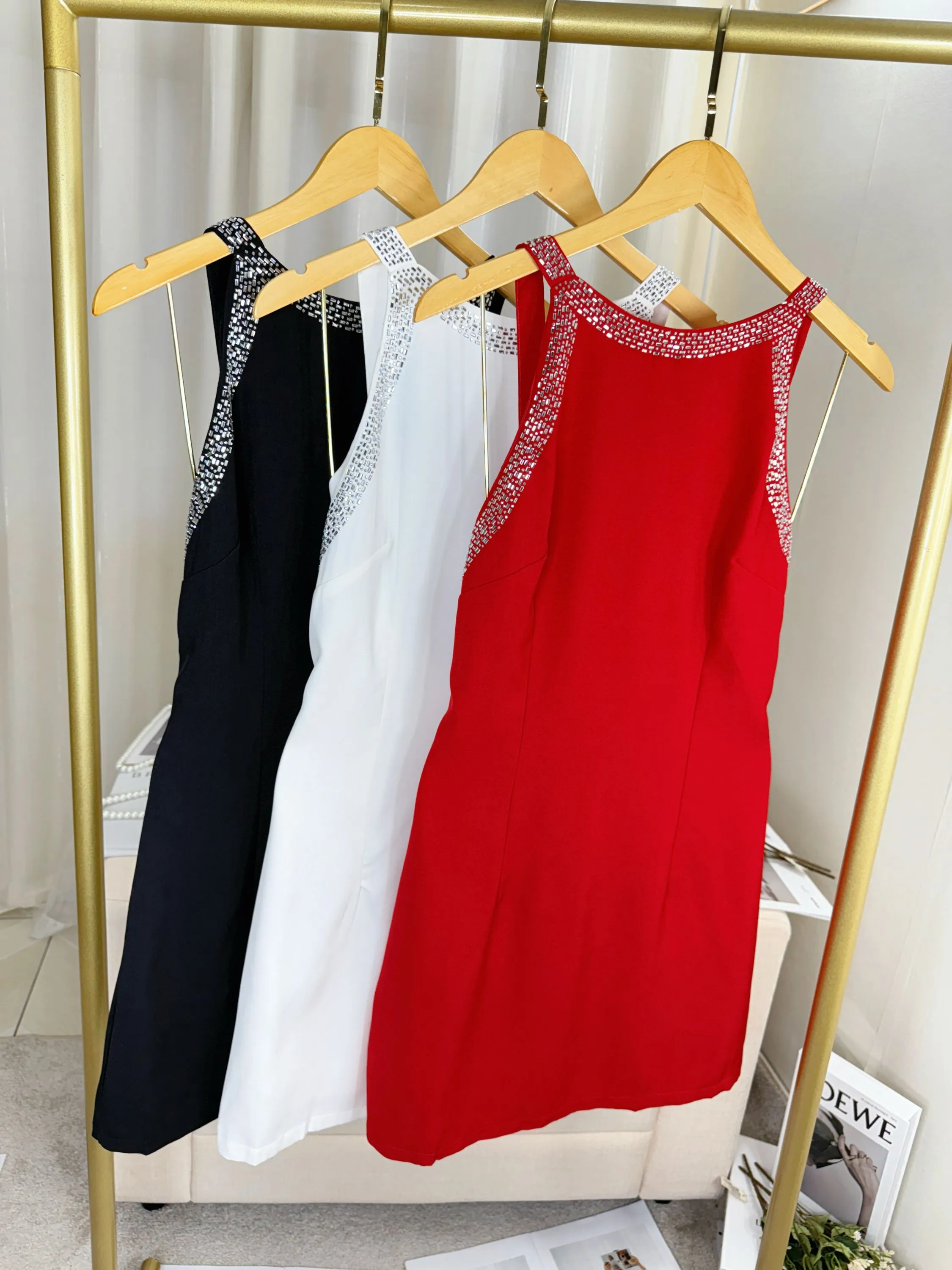 Fancy modas vestido pedraria