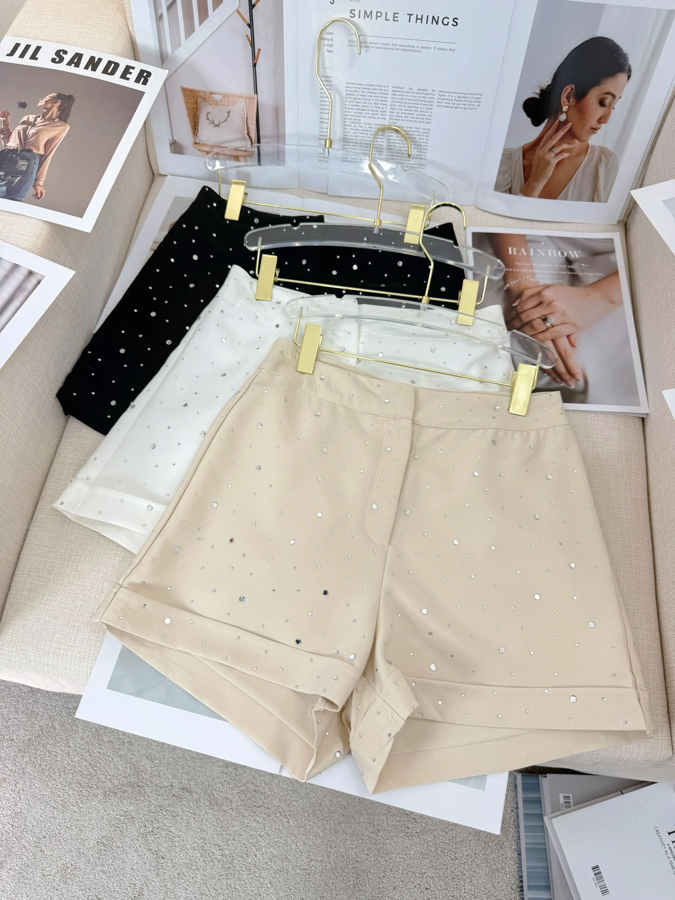 Fancy Modas short alfaiataria brilho