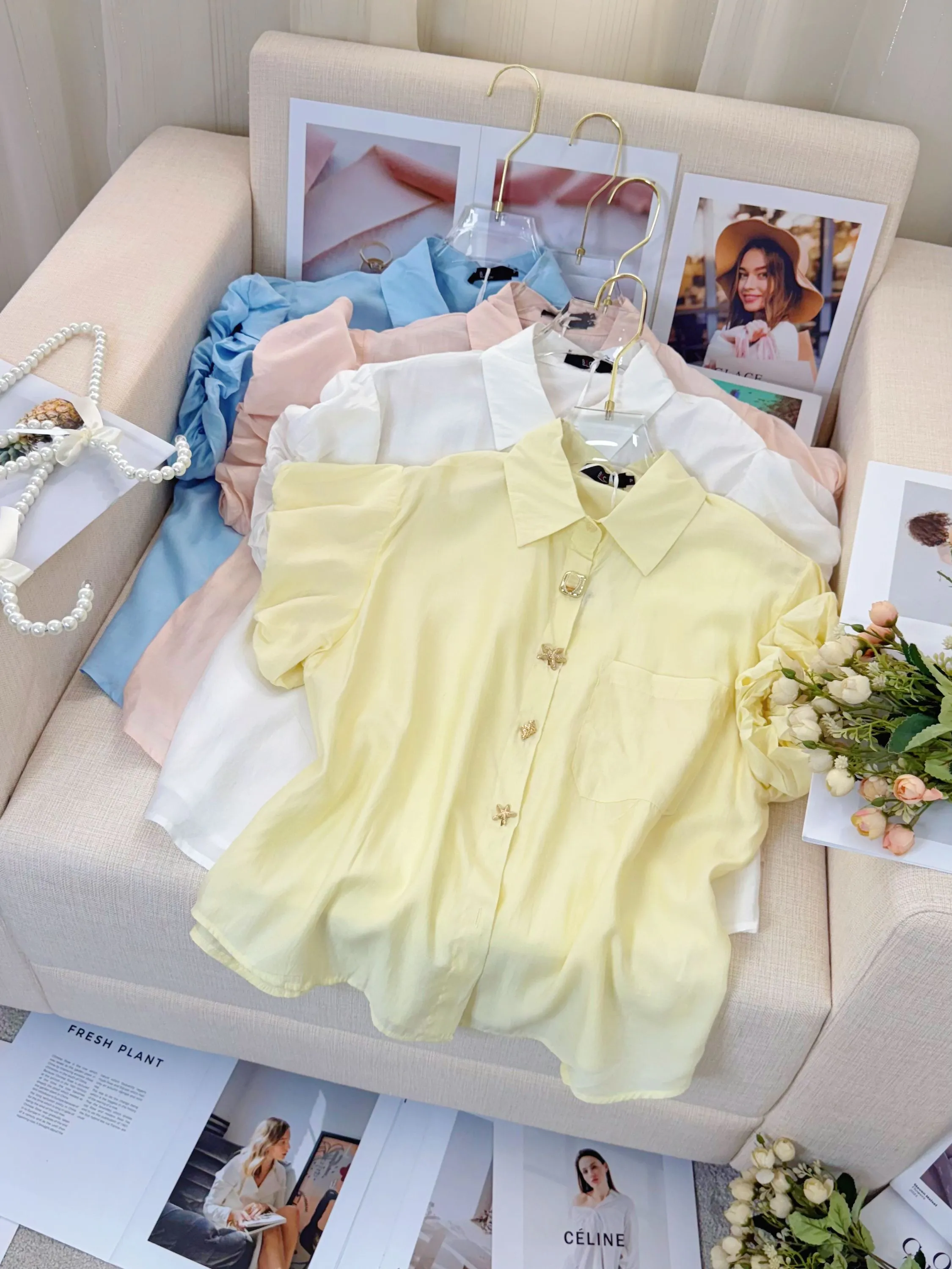 Fancy modas blusa botão detalhe