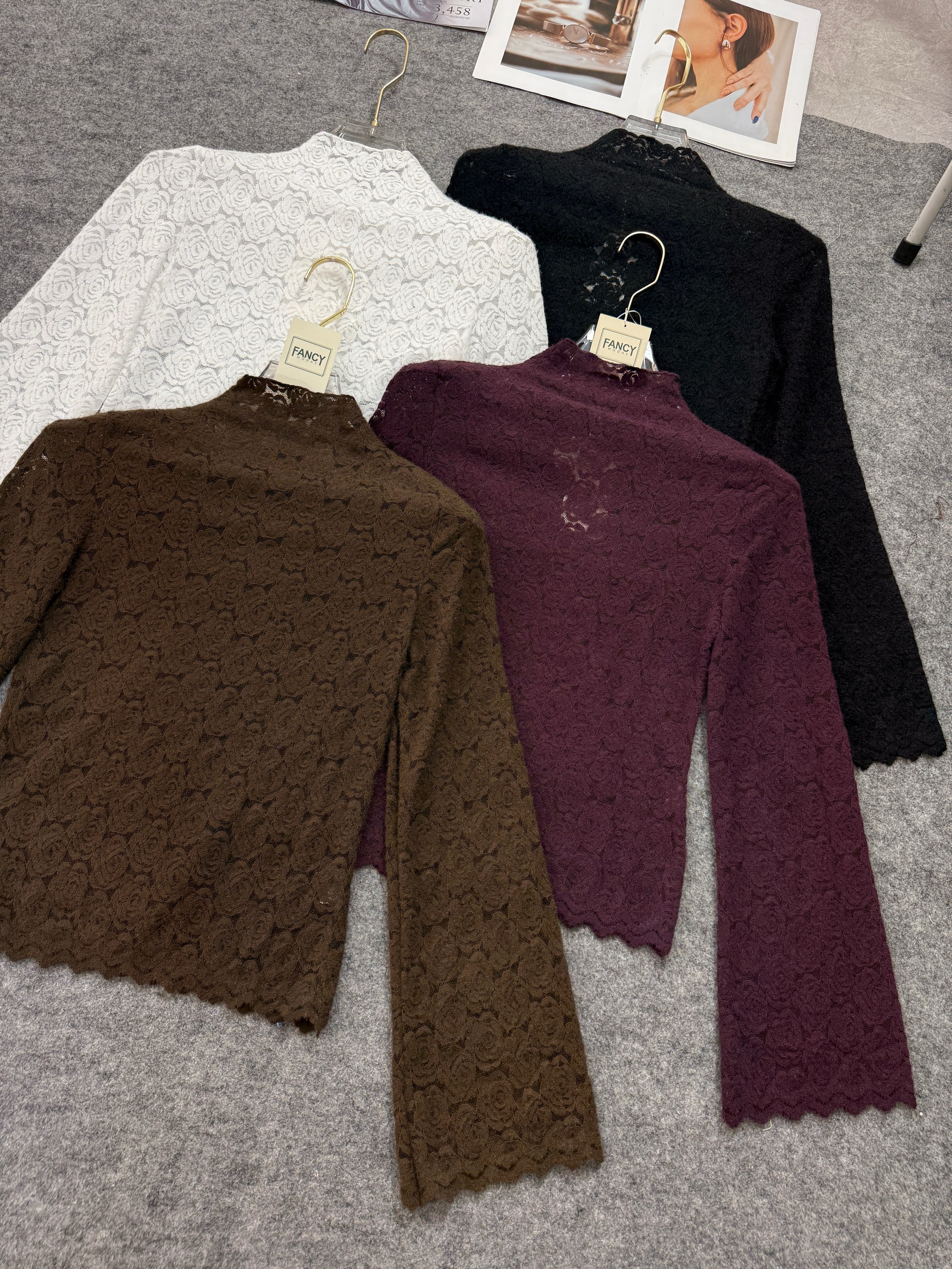 Fancy modas manga longa renda