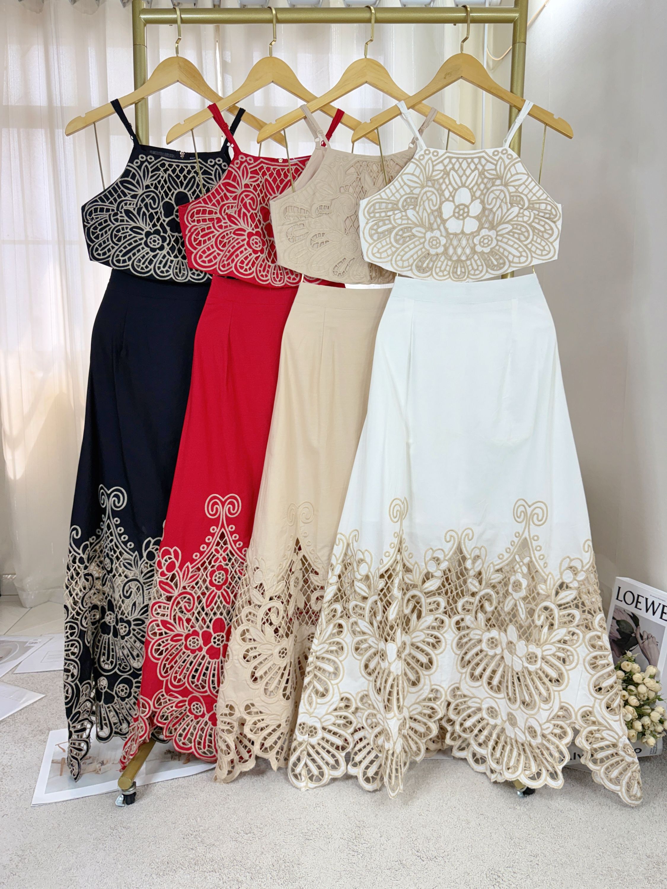 Fancy Modas conjunto saia top bordado