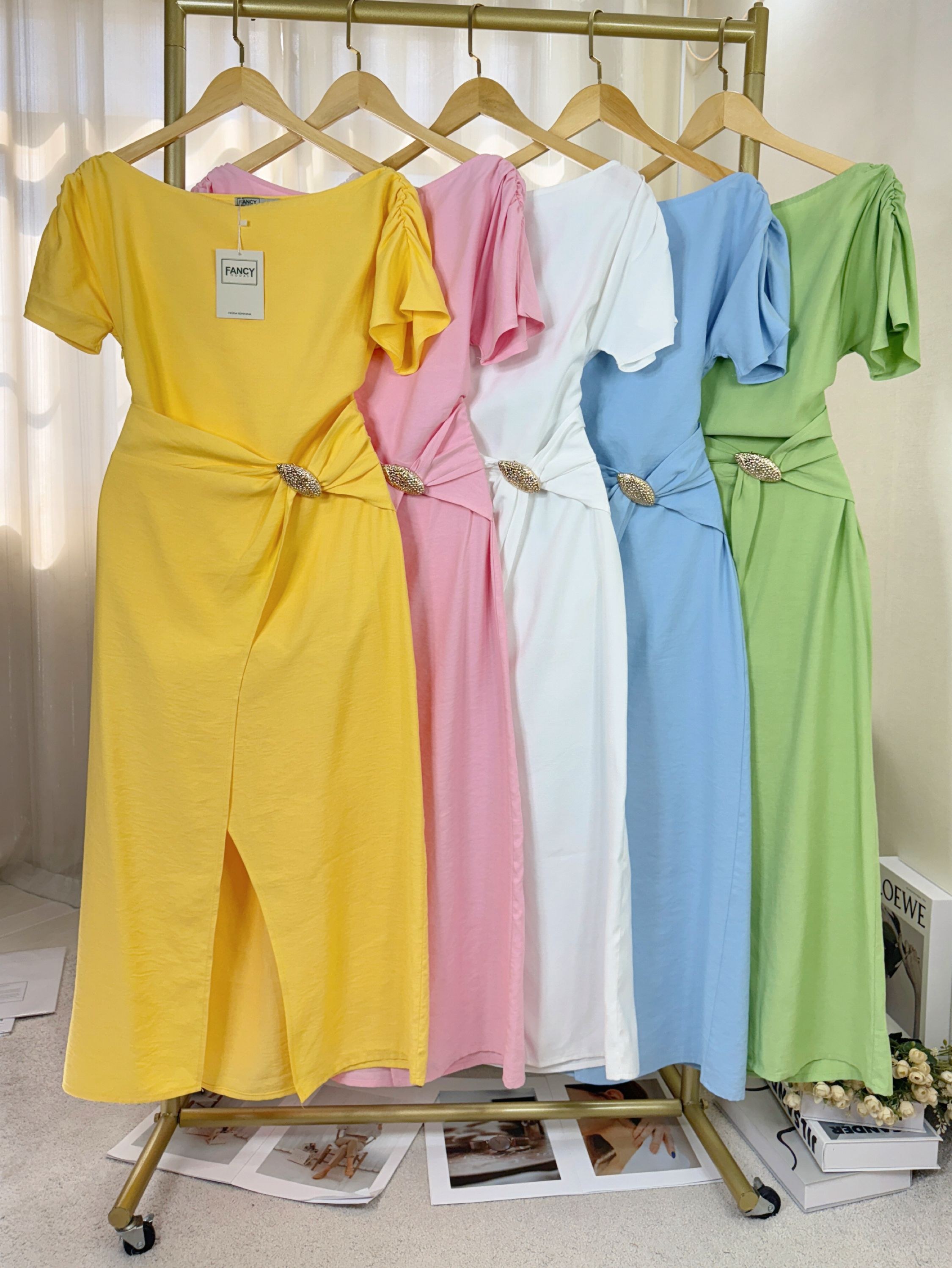 Fancy modas vestido Duna fenda