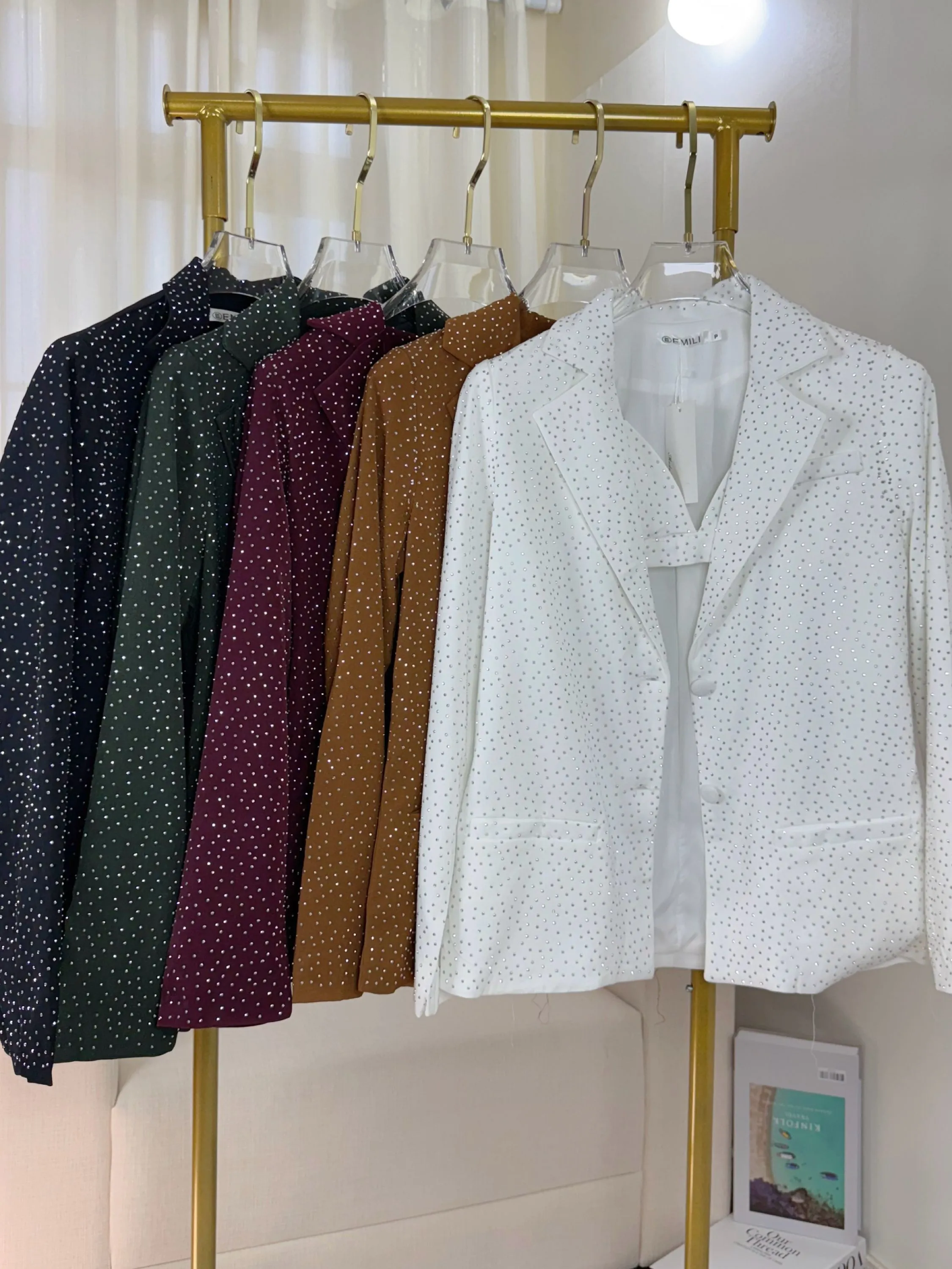 Fancy Modas conjunto blazer com top brilho
