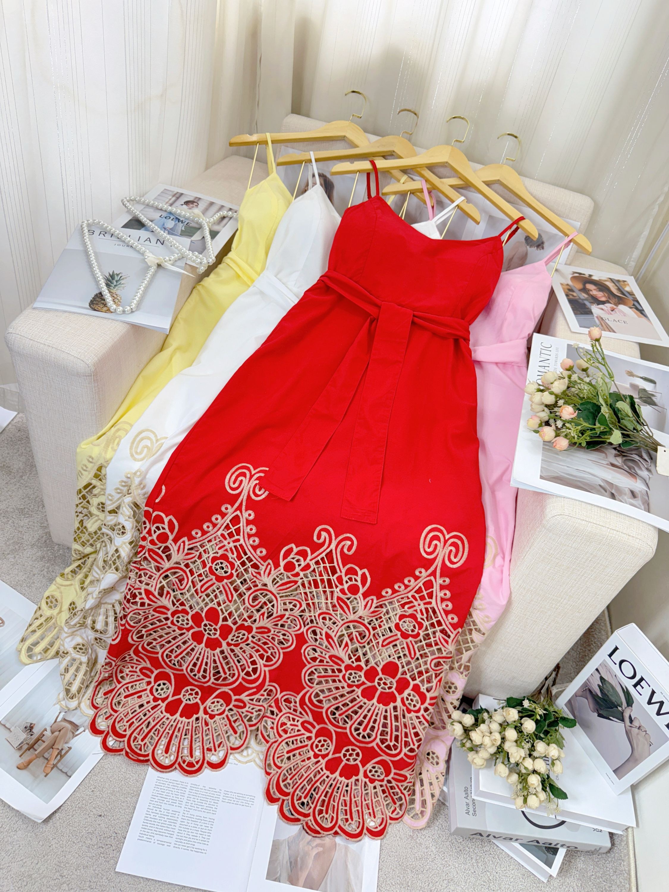 Fancy modas vestido longo bordado