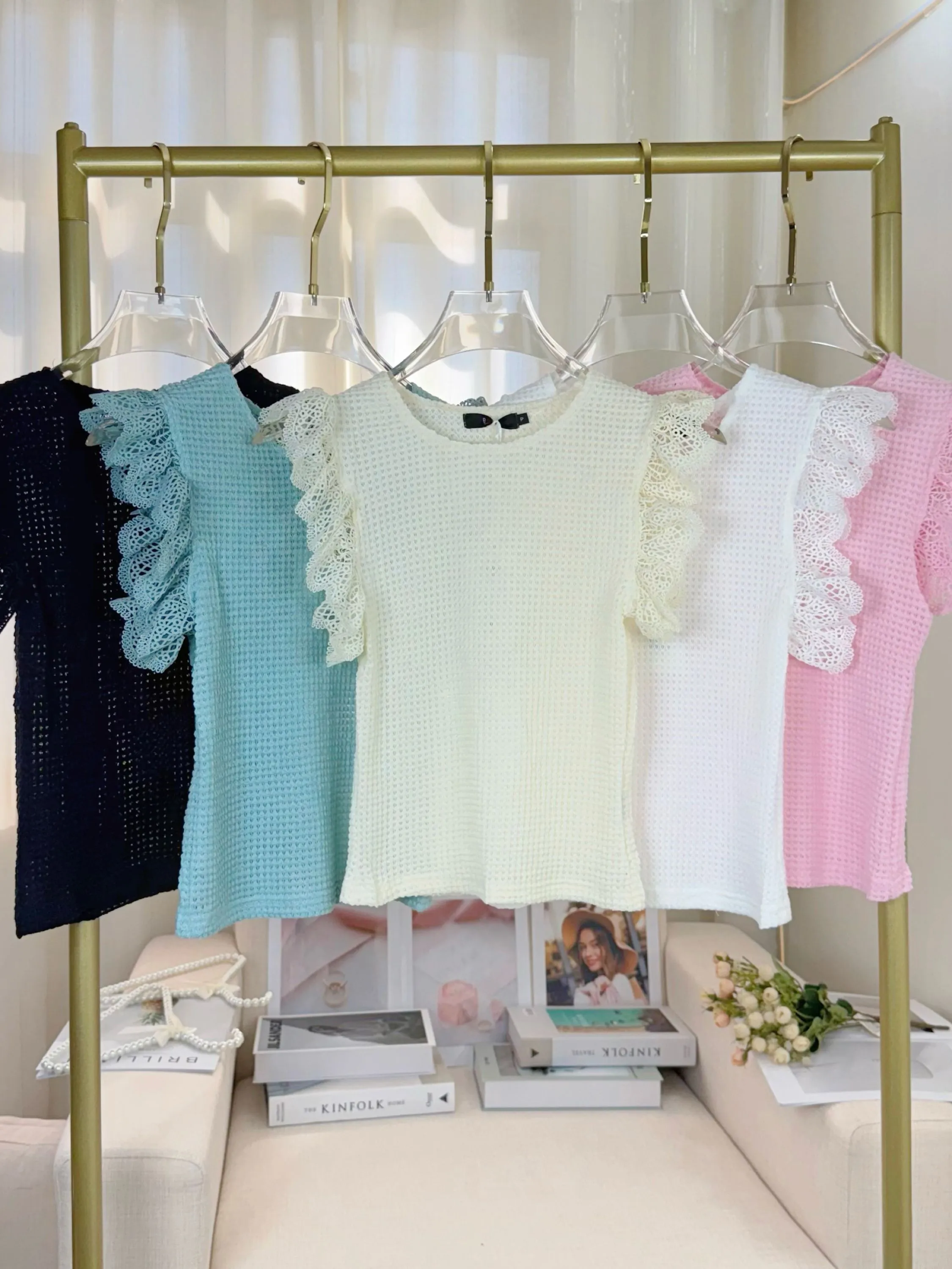 Fancy modas blusa tricot babados
