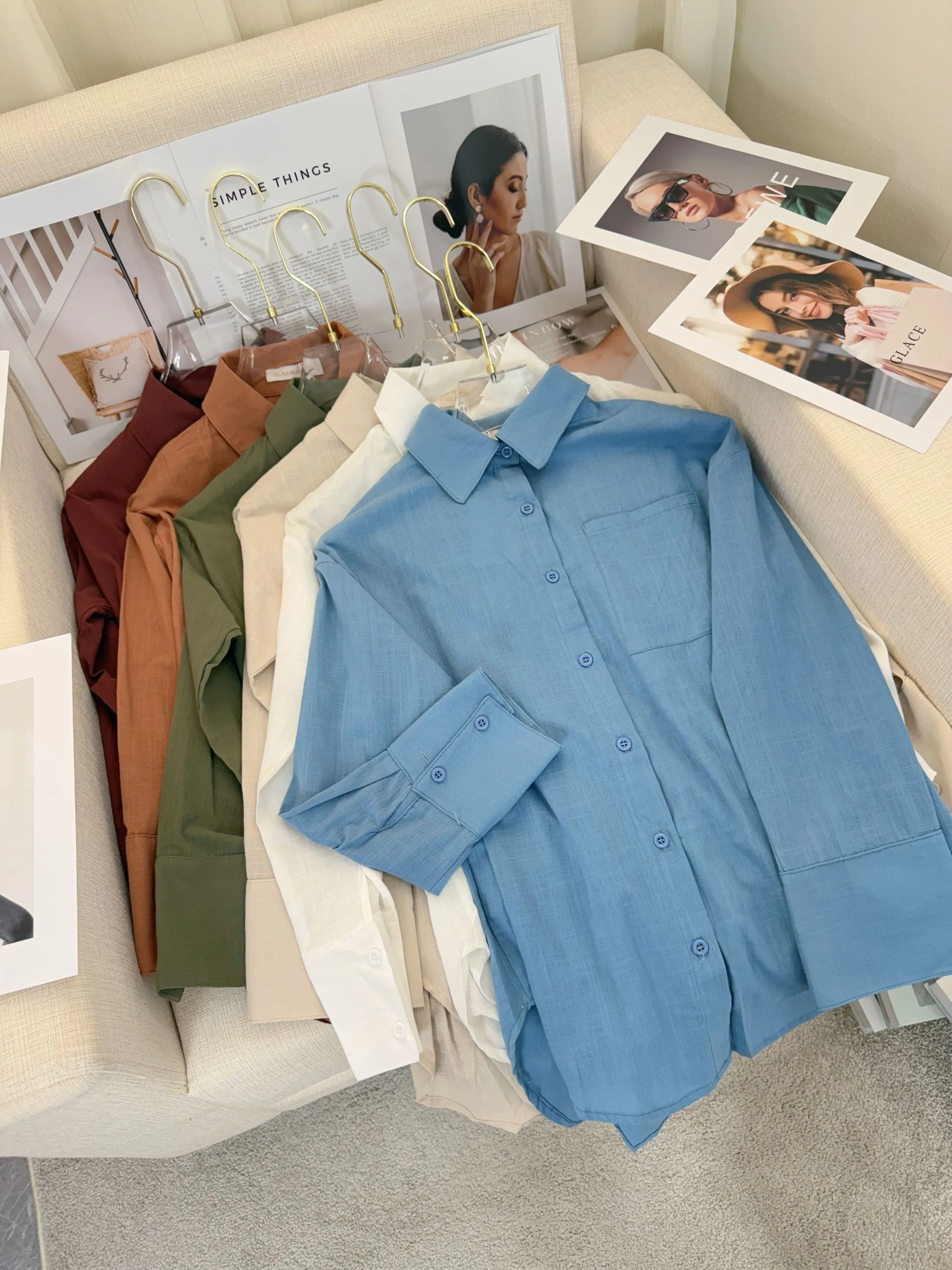 Fancy Modas camisa linho com bolso