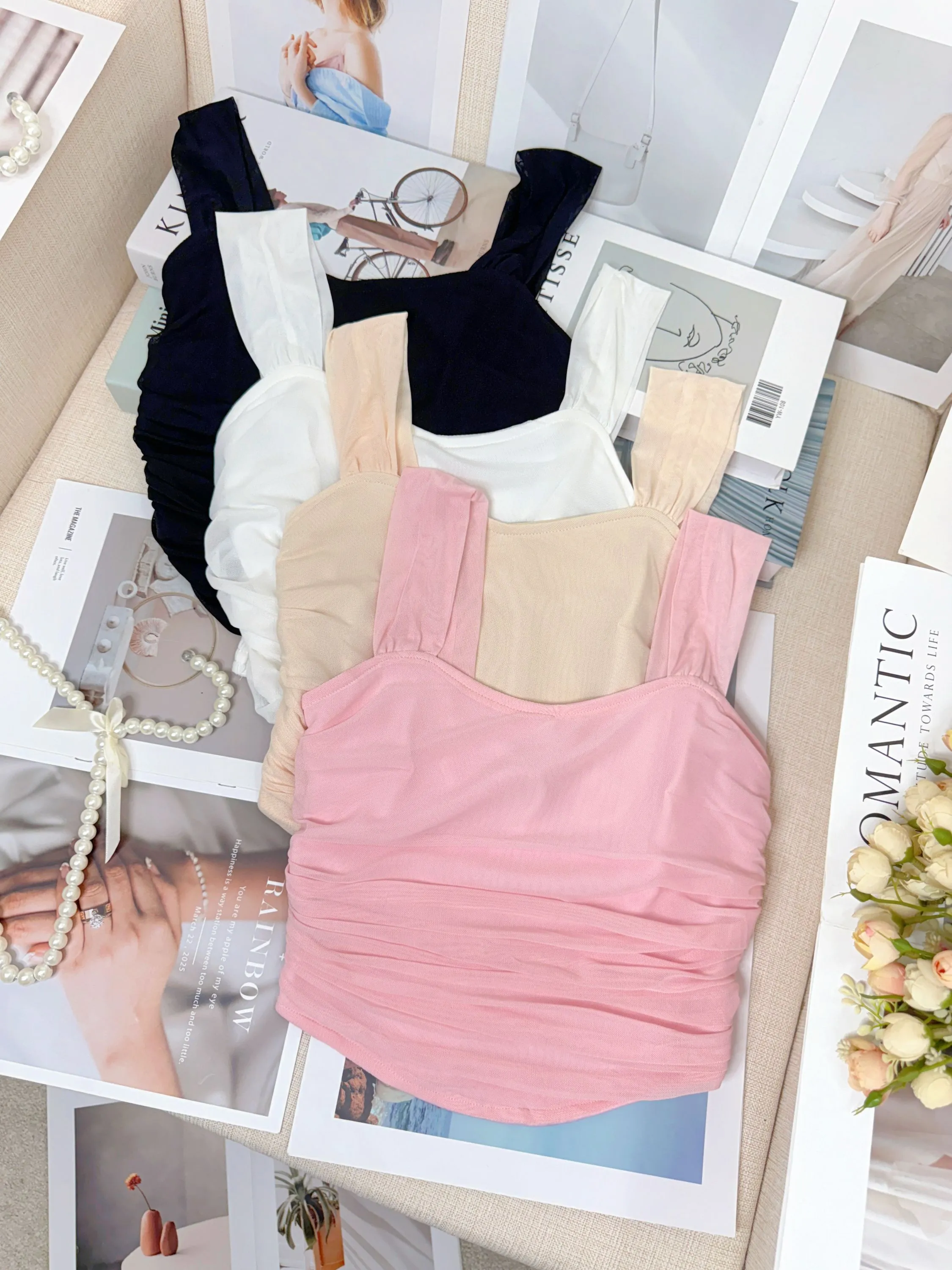 Fancy modas blusa top tule