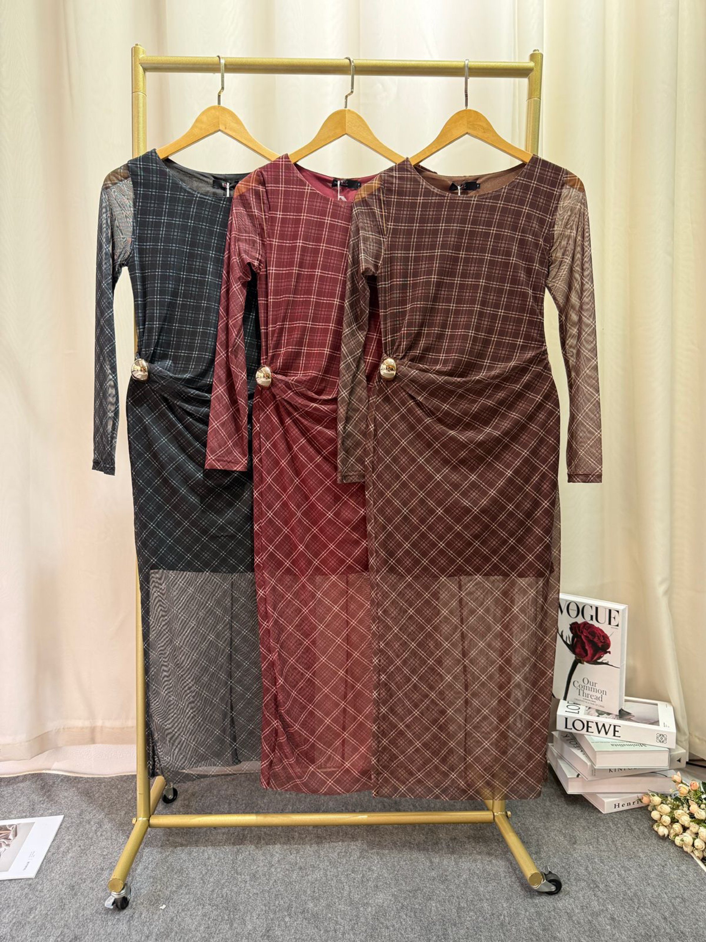 Fancy modas vestido xadrez