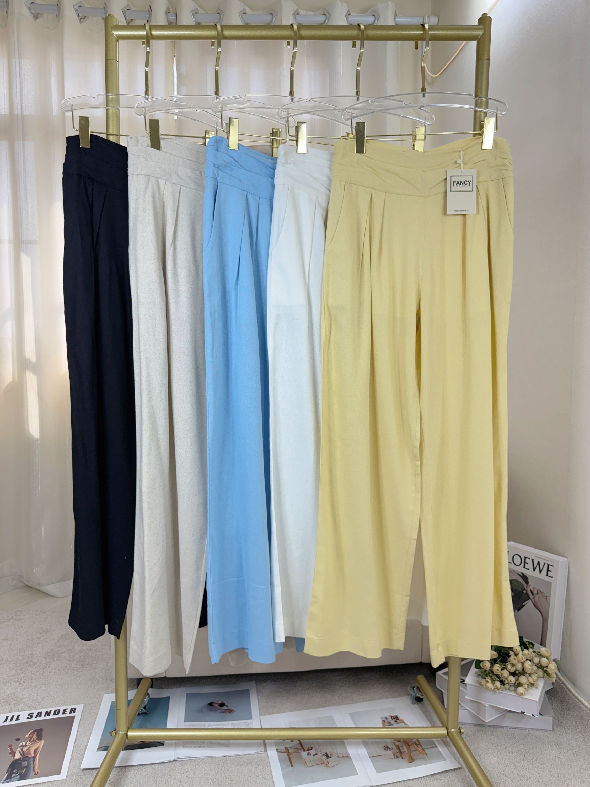 Fancy modas calça básica linho