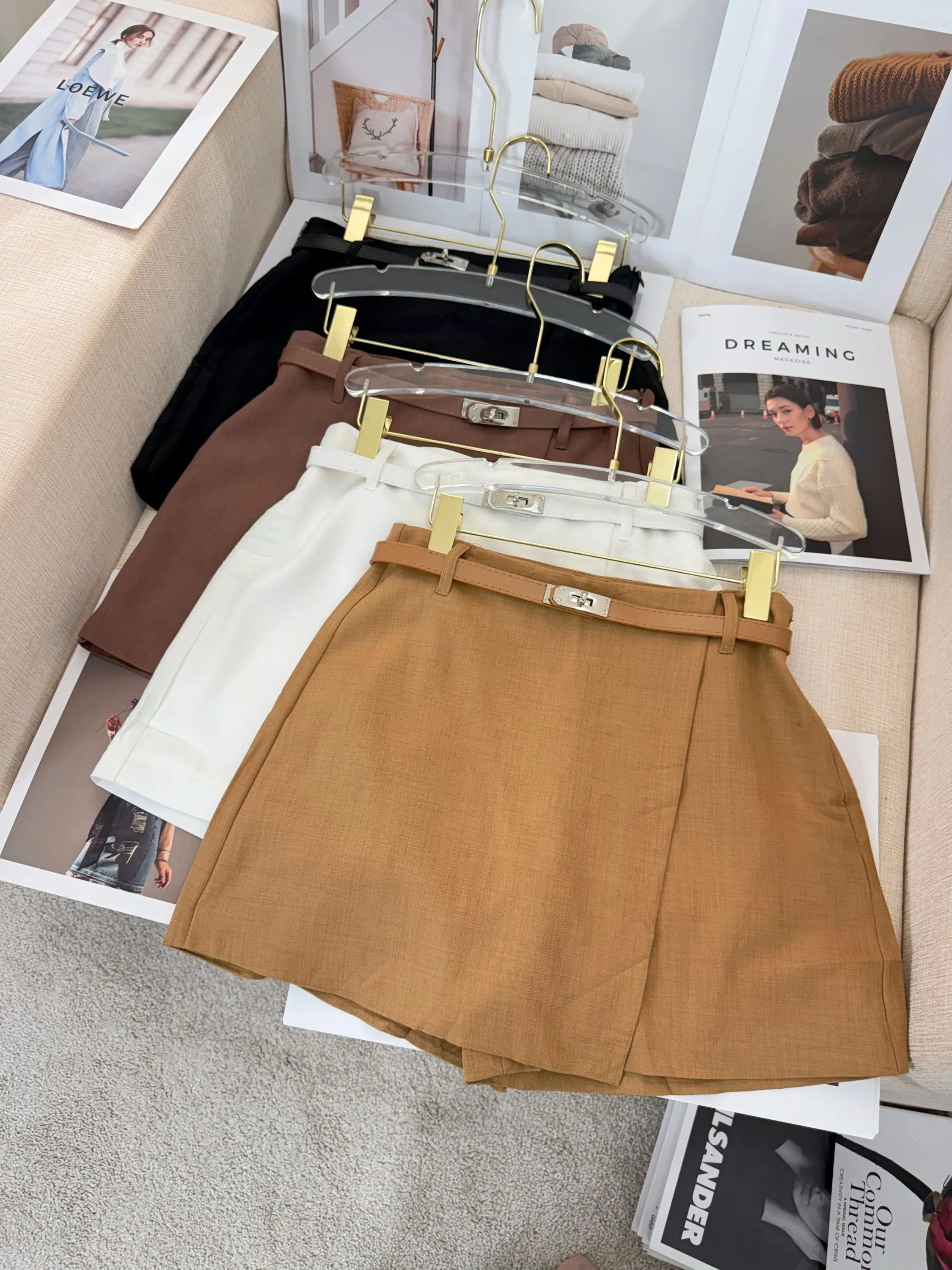 Fancy Modas short saia linho com cinto