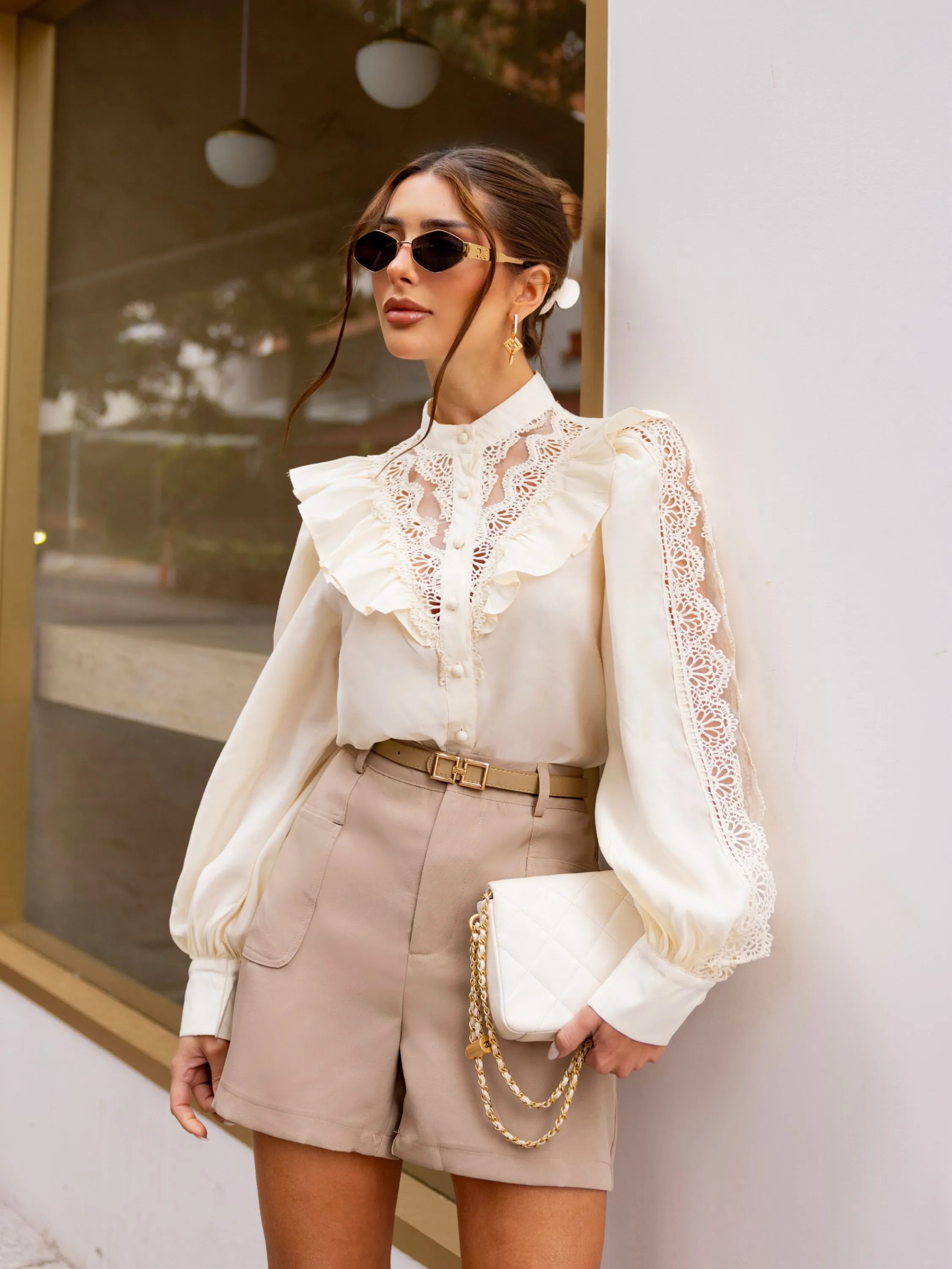 Fancy modas camisa crepe de seda