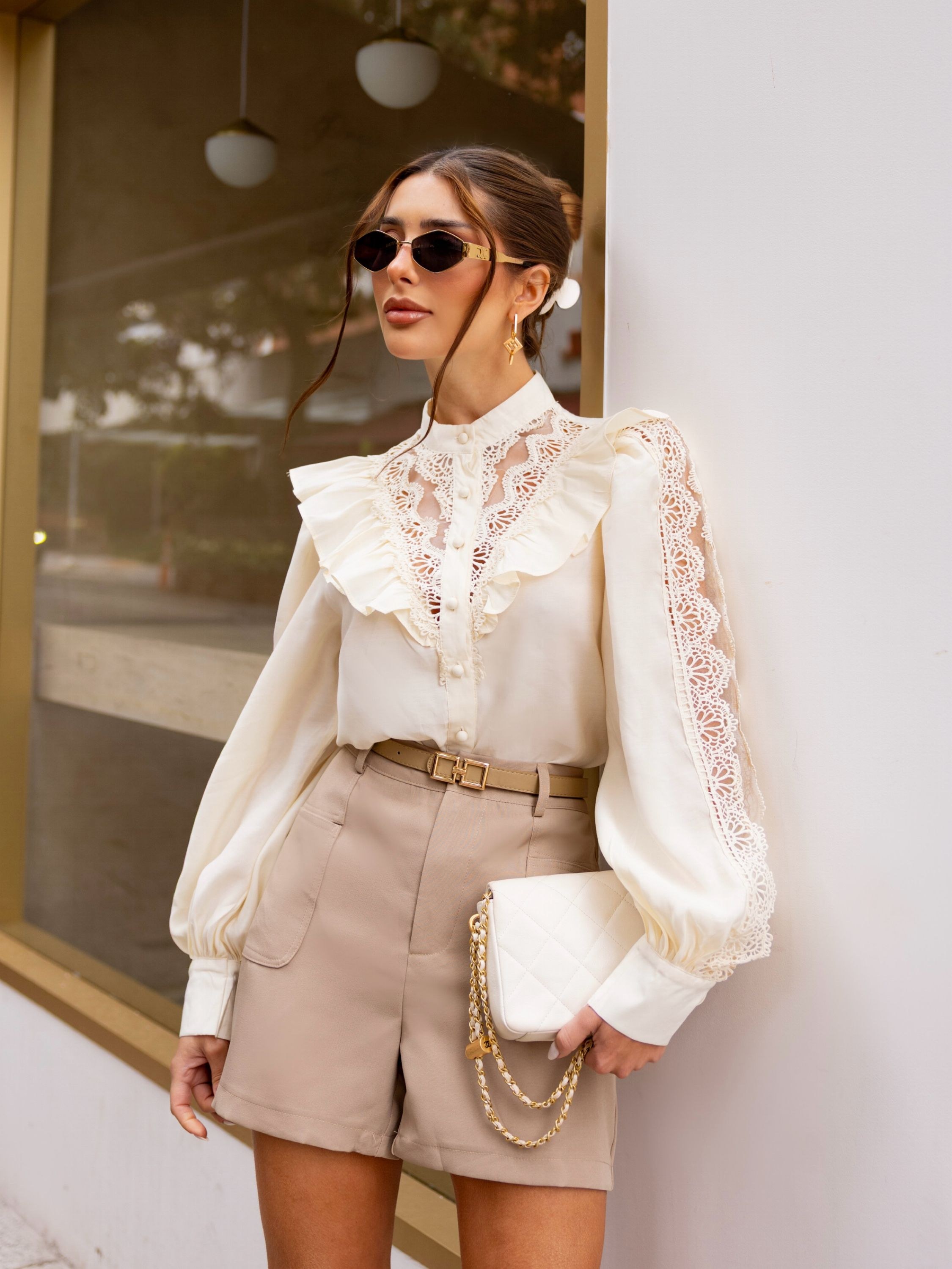 Fancy modas camisa crepe de seda