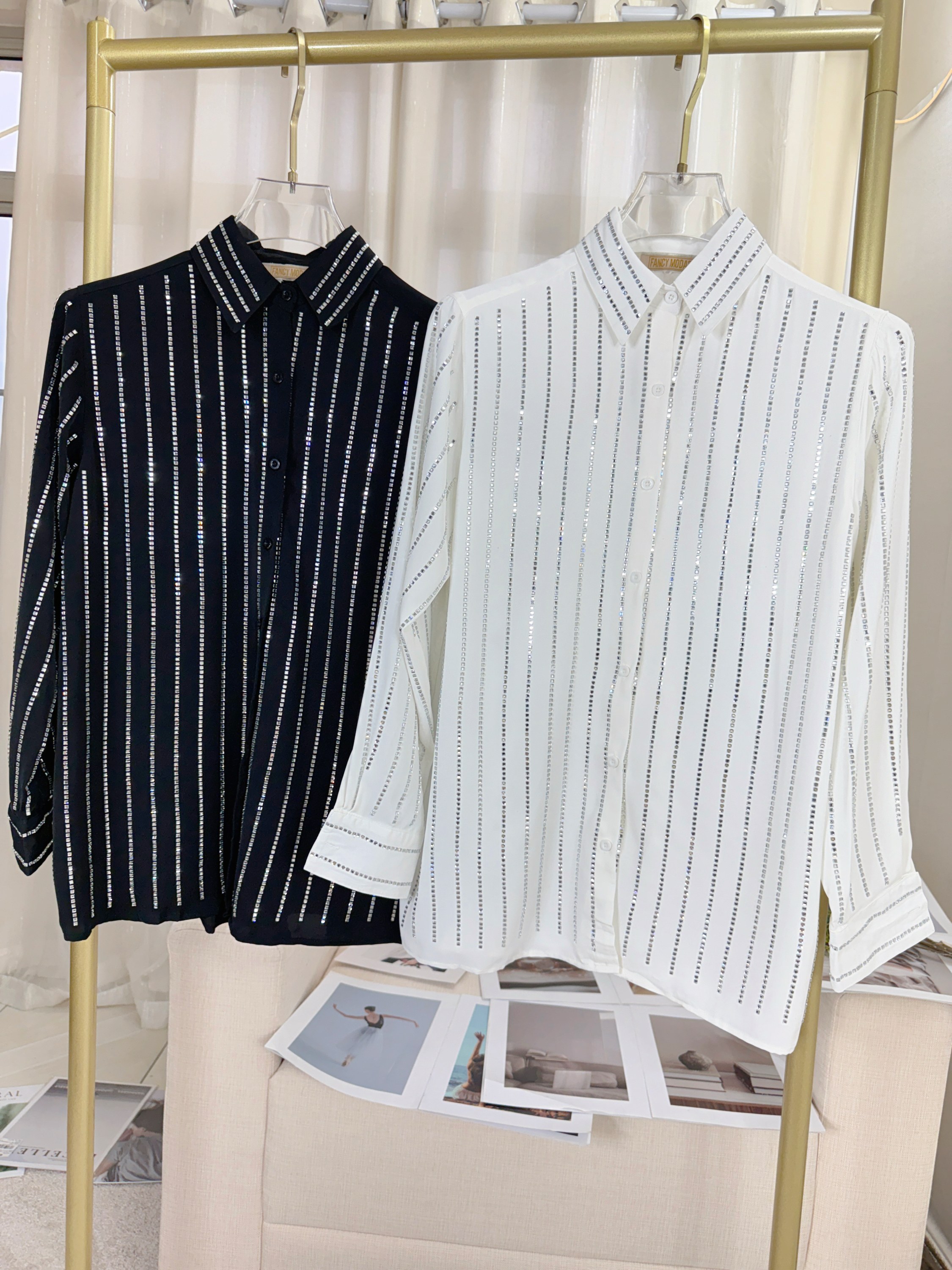 Fancy modas camisa pedraria