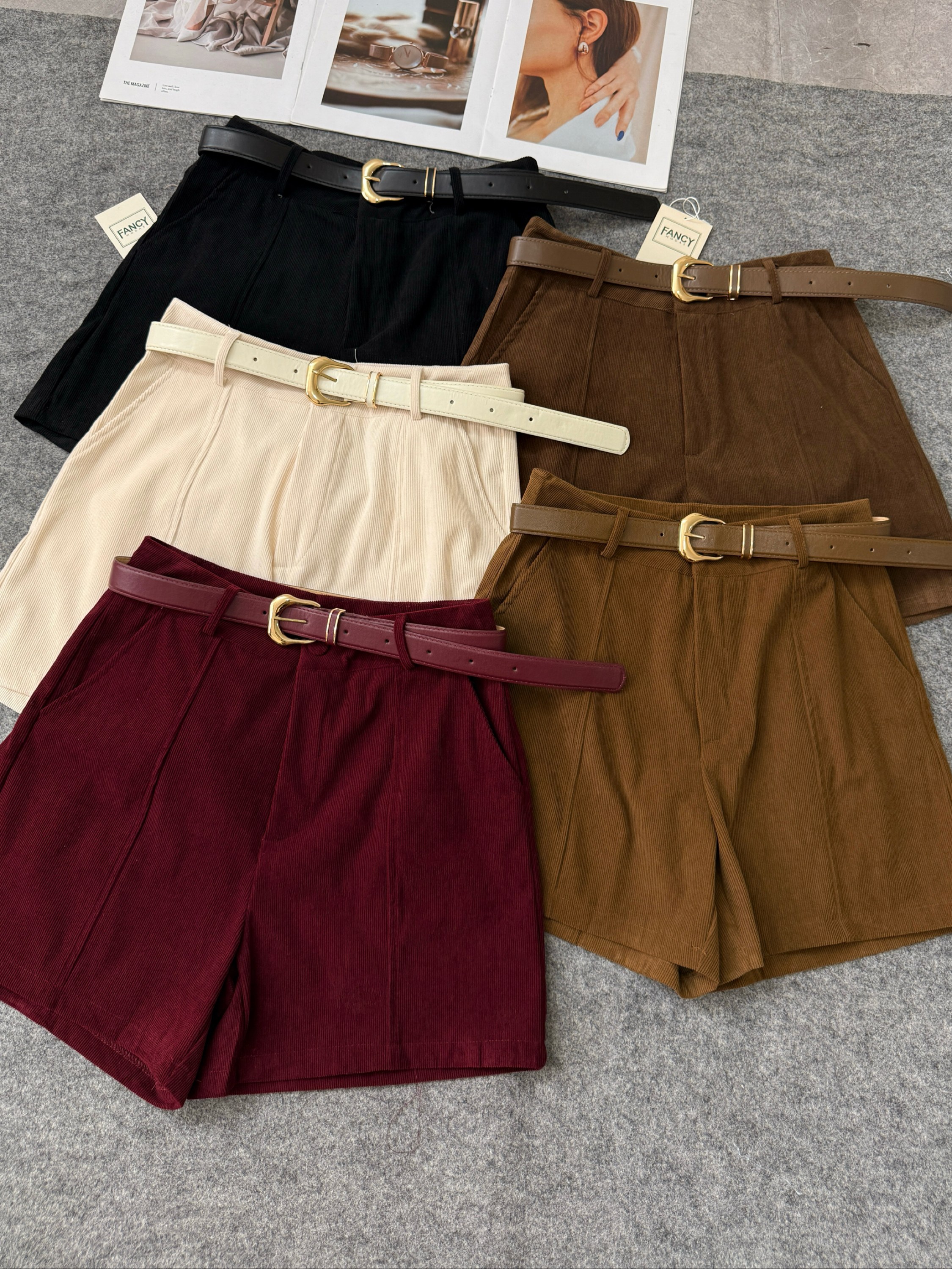 Fancy Modas short suede