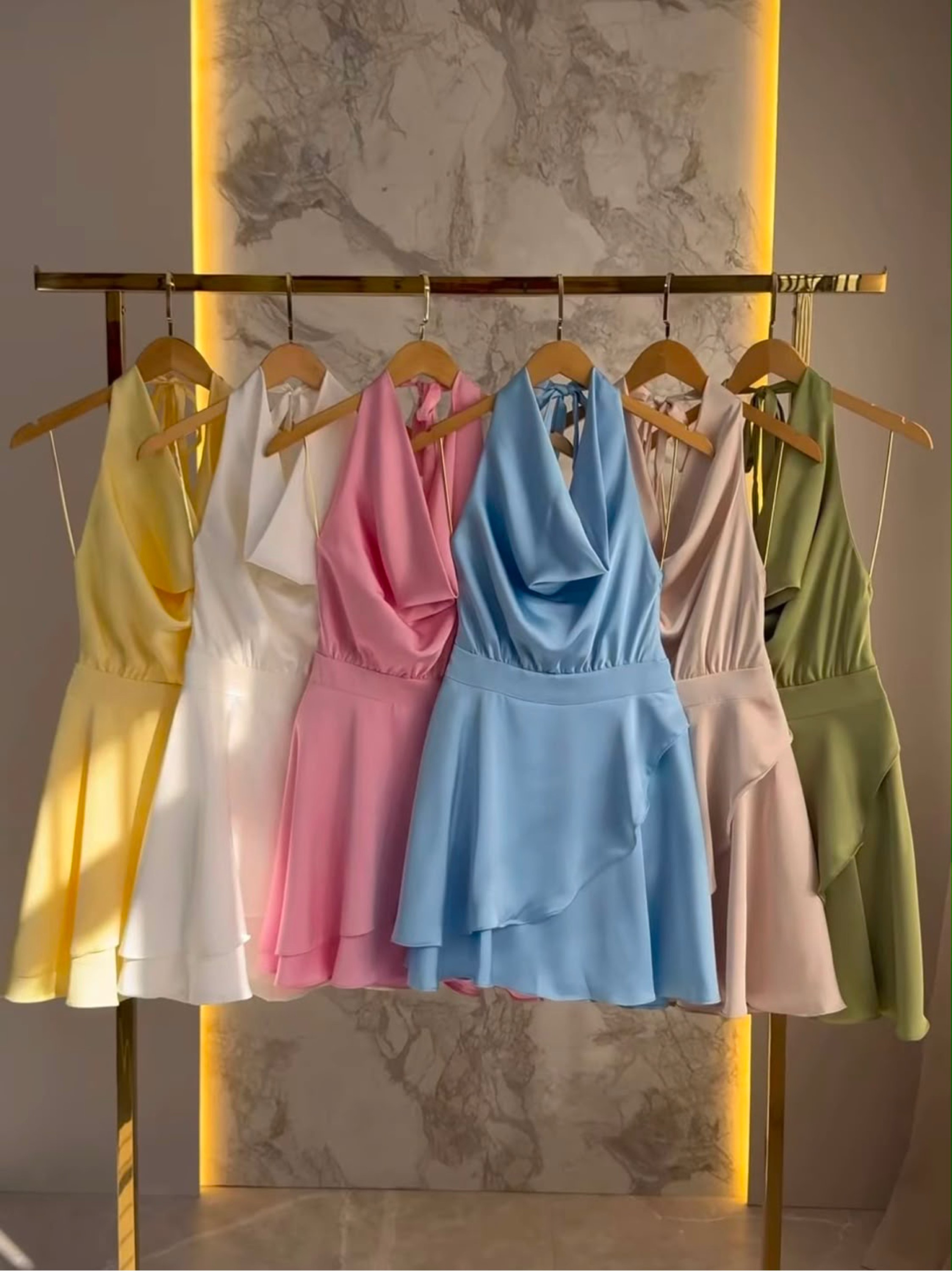 Fancy modas vestido babado frente unica