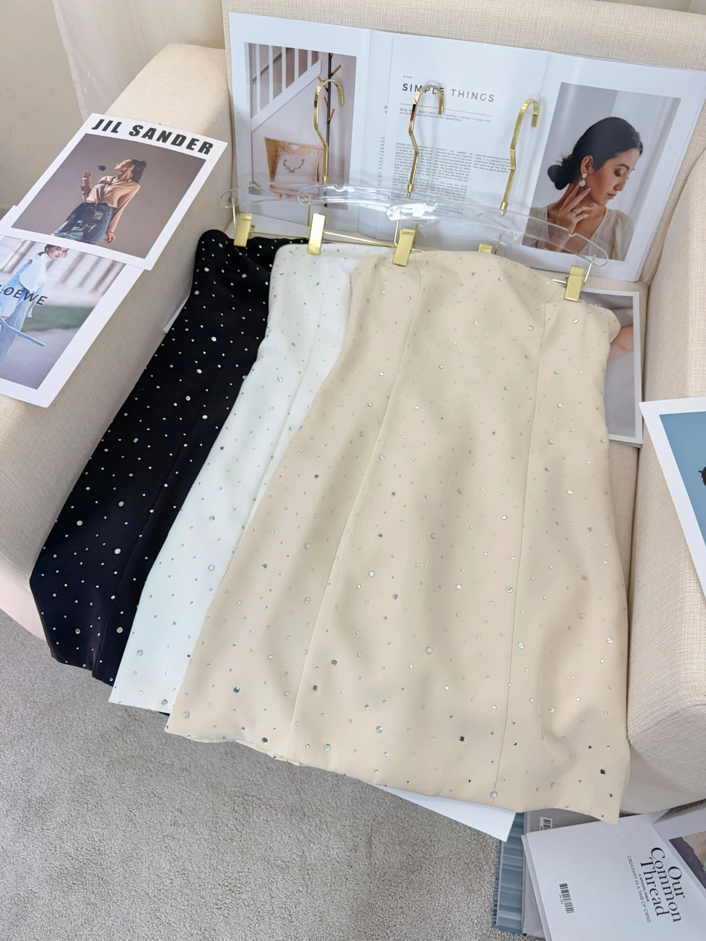 Fancy Modas vestido com brilho tomara que caia