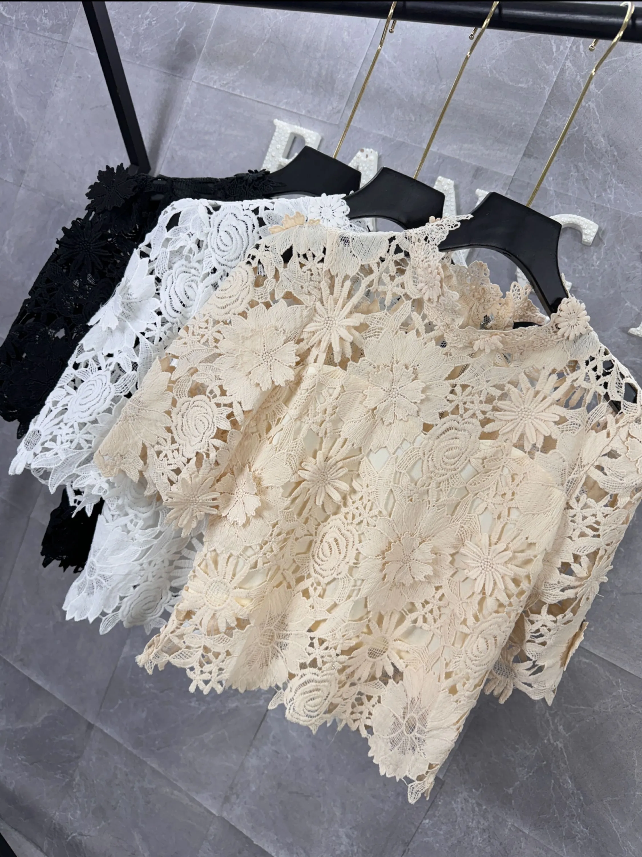 Fancy modas blusa renda manga curto