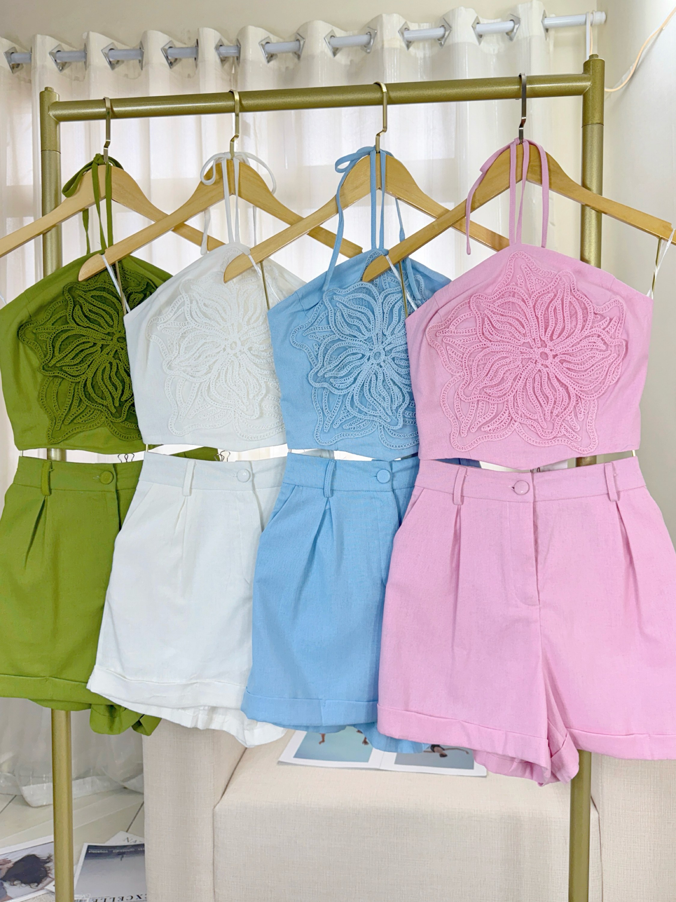 Fancy modas conjunto linho floral