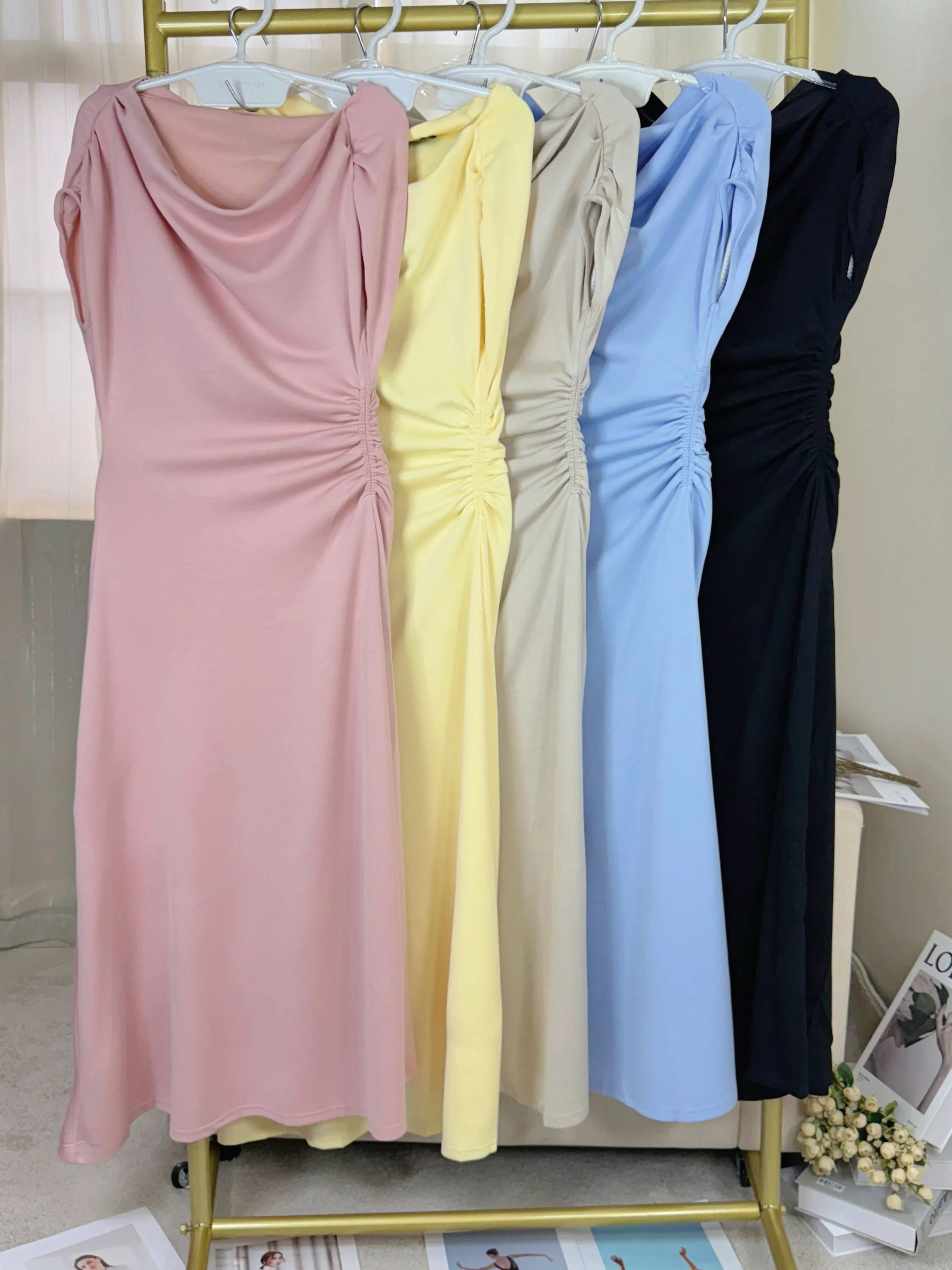 Fancy modas vestido longo ombro à ombro