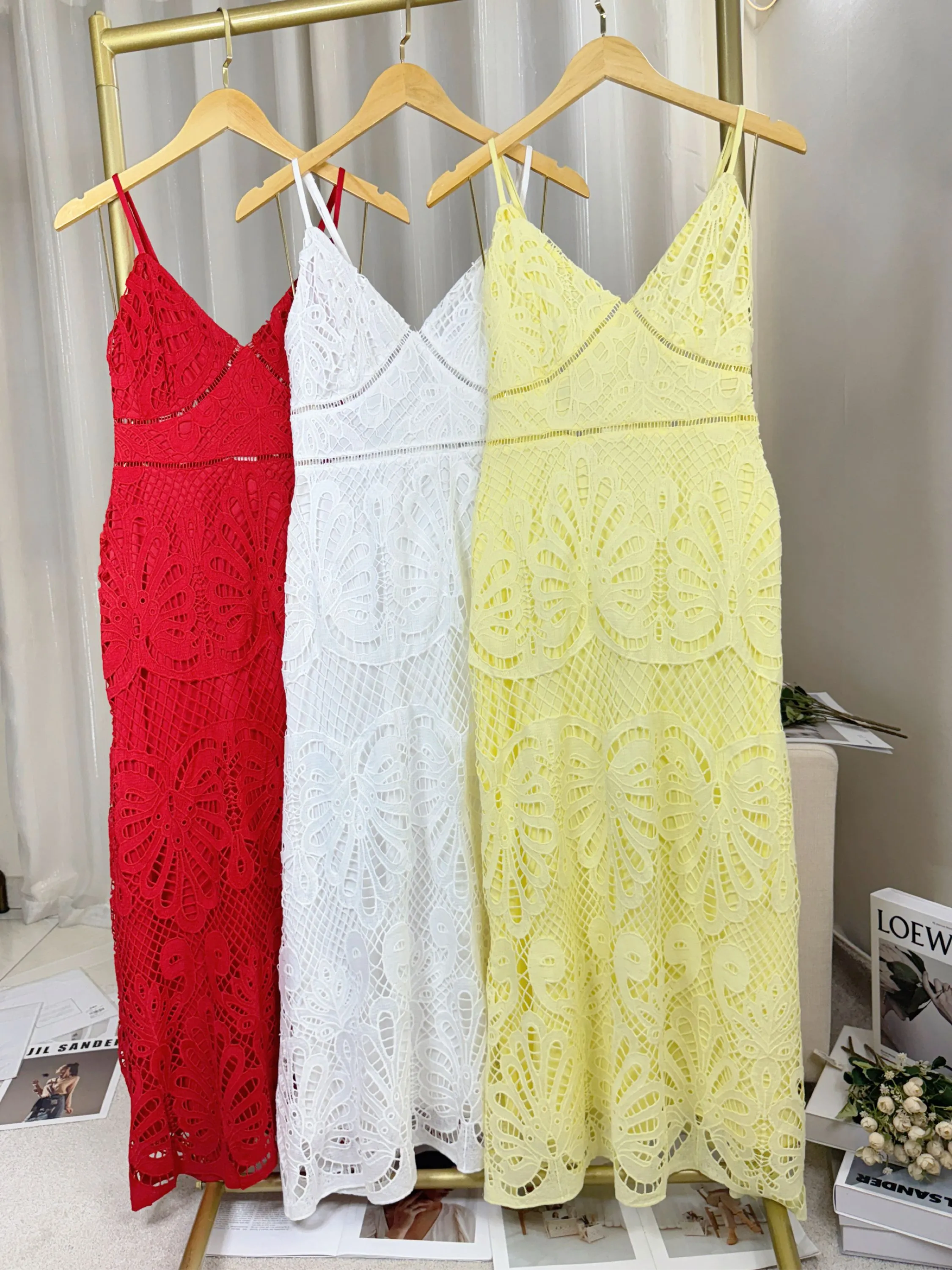 Fancy modas vestido longo guipir
