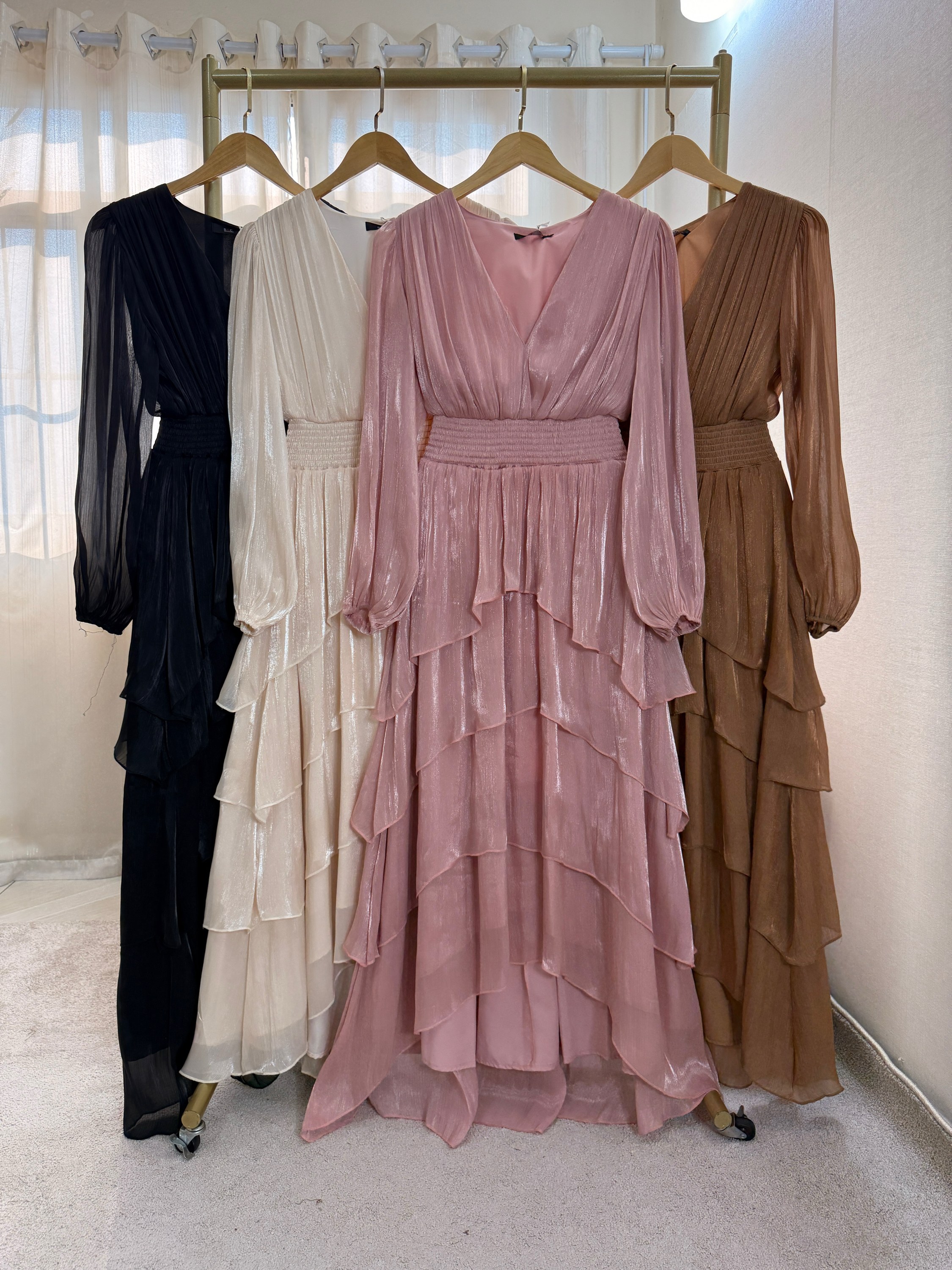 Fancy modas vestido acetinado