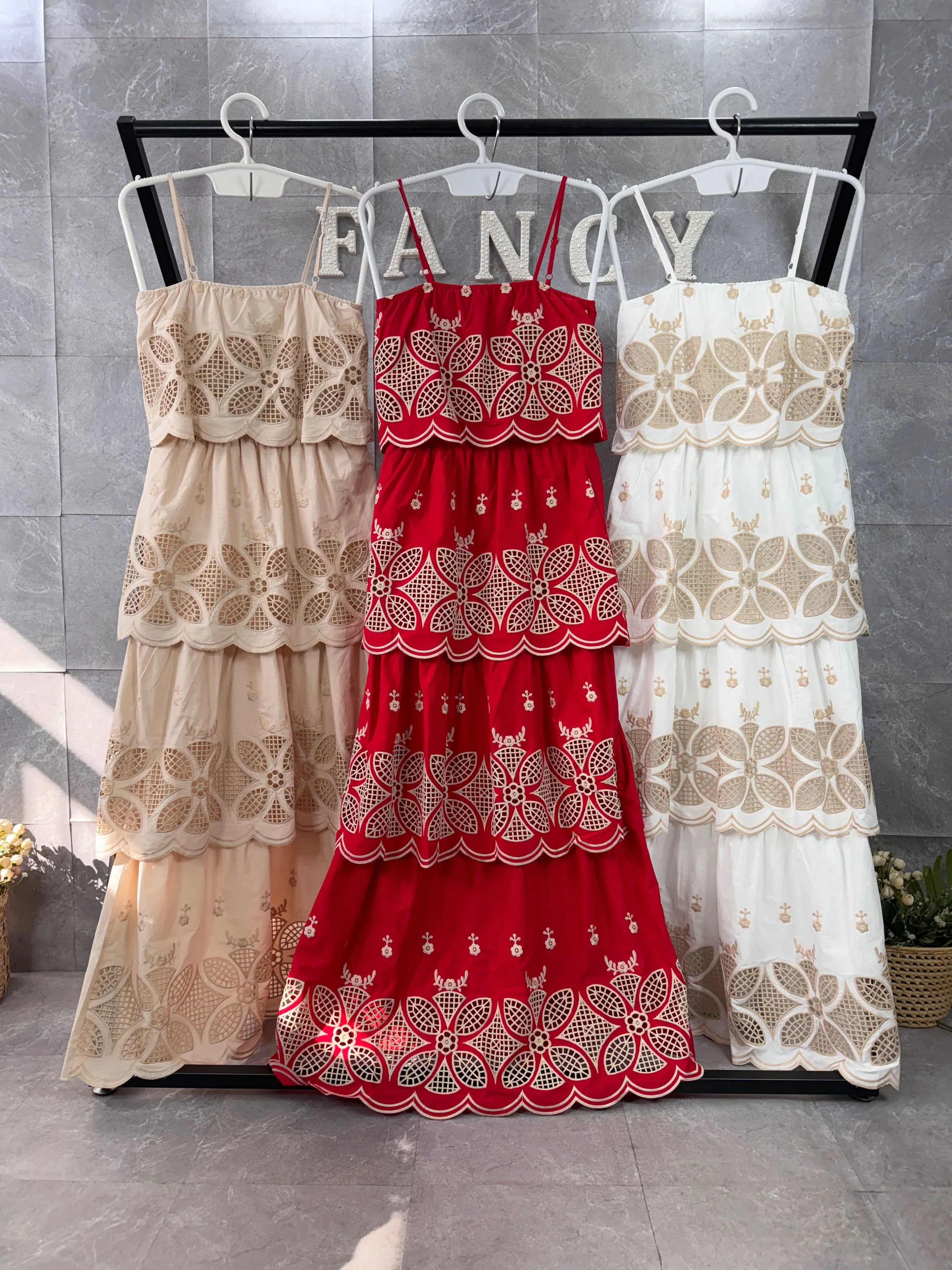 Fancy modas vestido longe tricoline