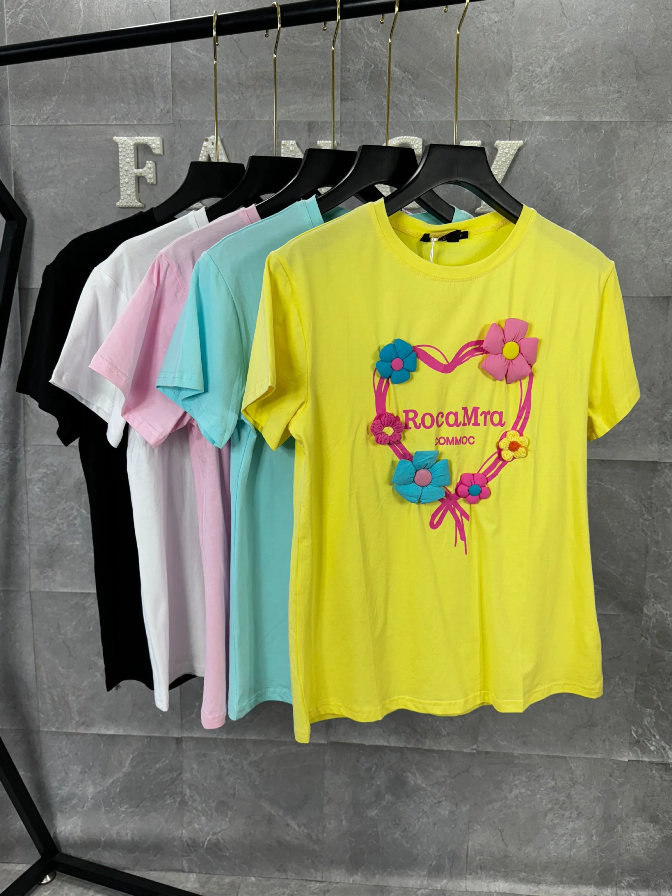 Fancy modas T-shirt algodão