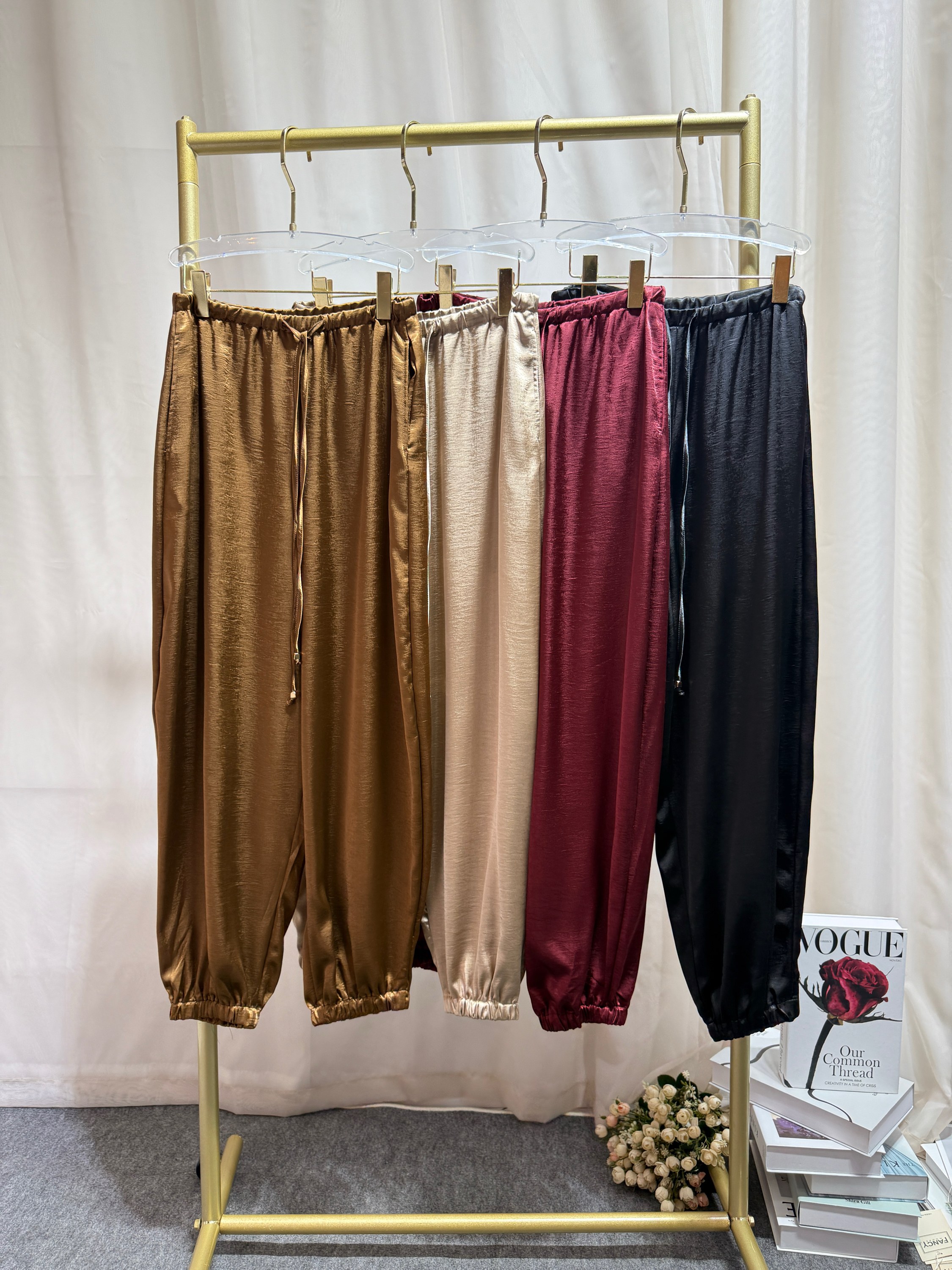 Fancy modas calça cetim