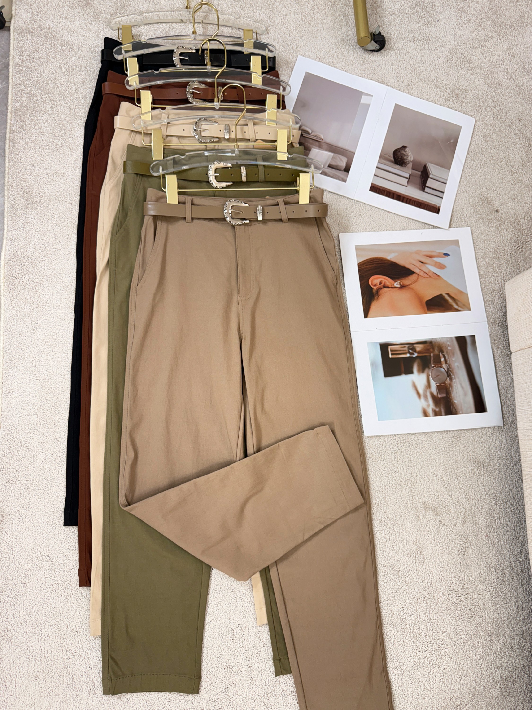 Fancy modas calça bengaline com cinto