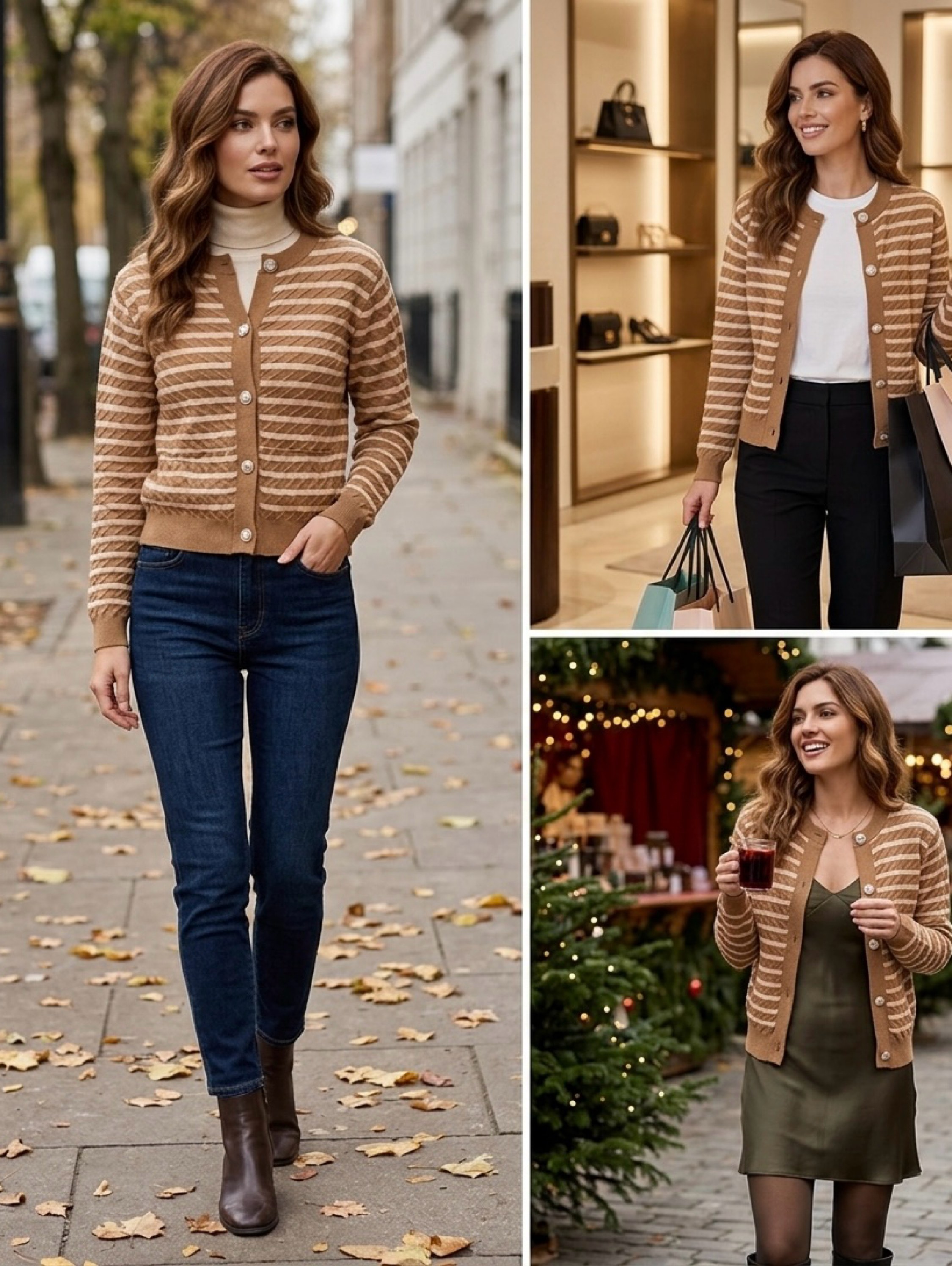 Blusas manga longa listrada