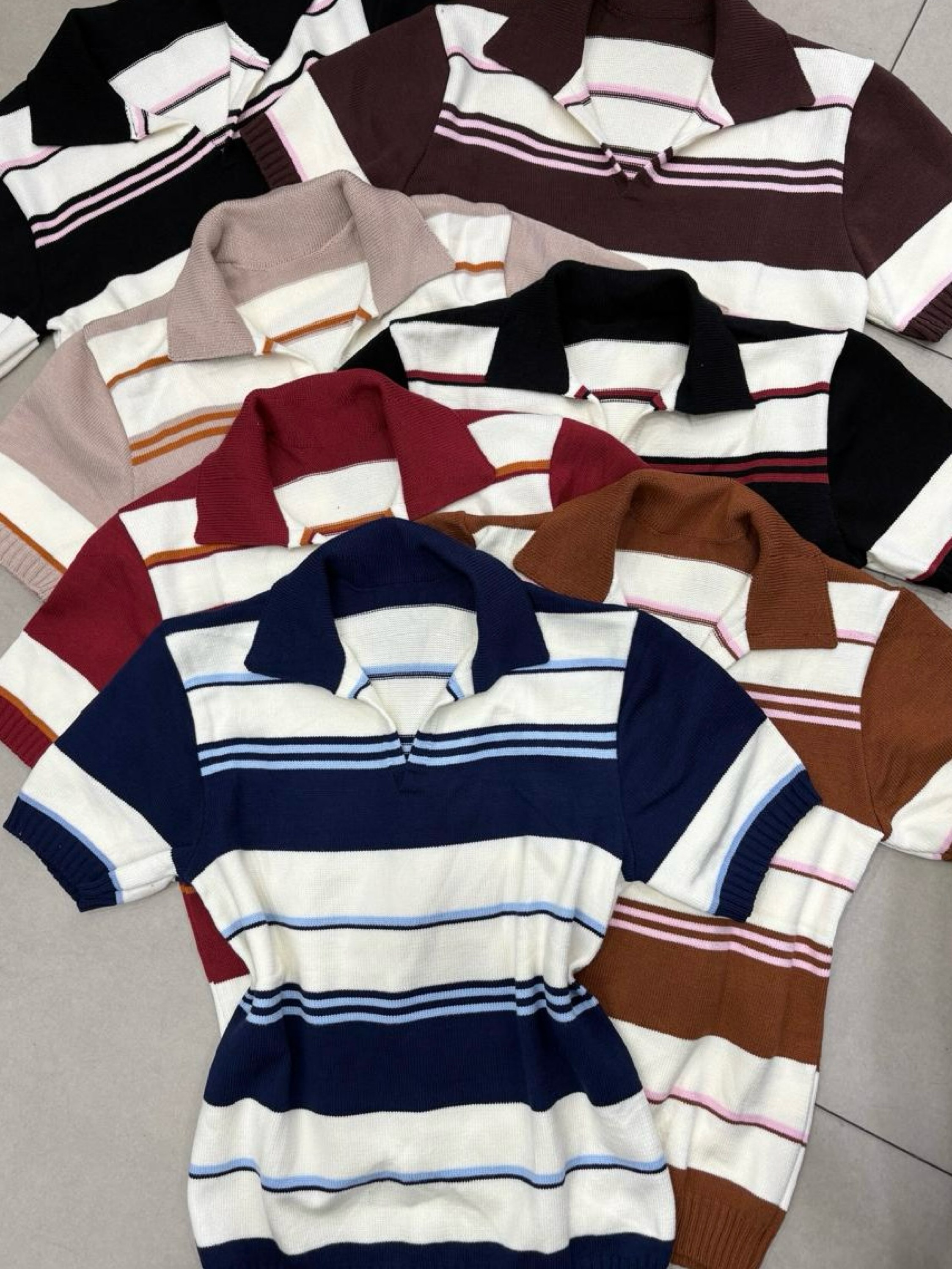 Camisa listrada manga curta