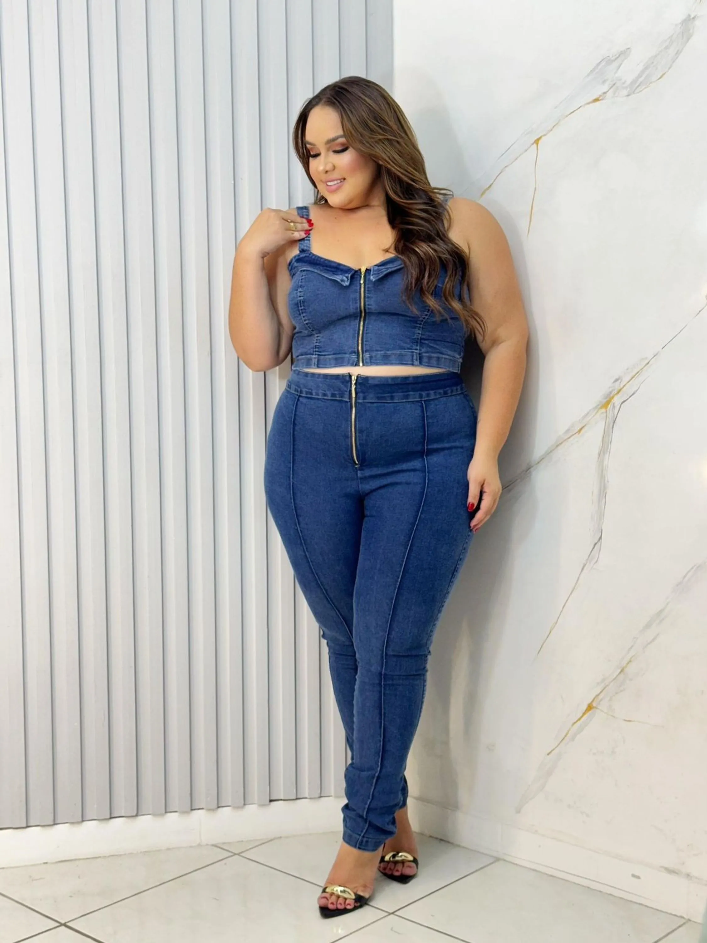 Conjunto Plus Size Calça + Croped