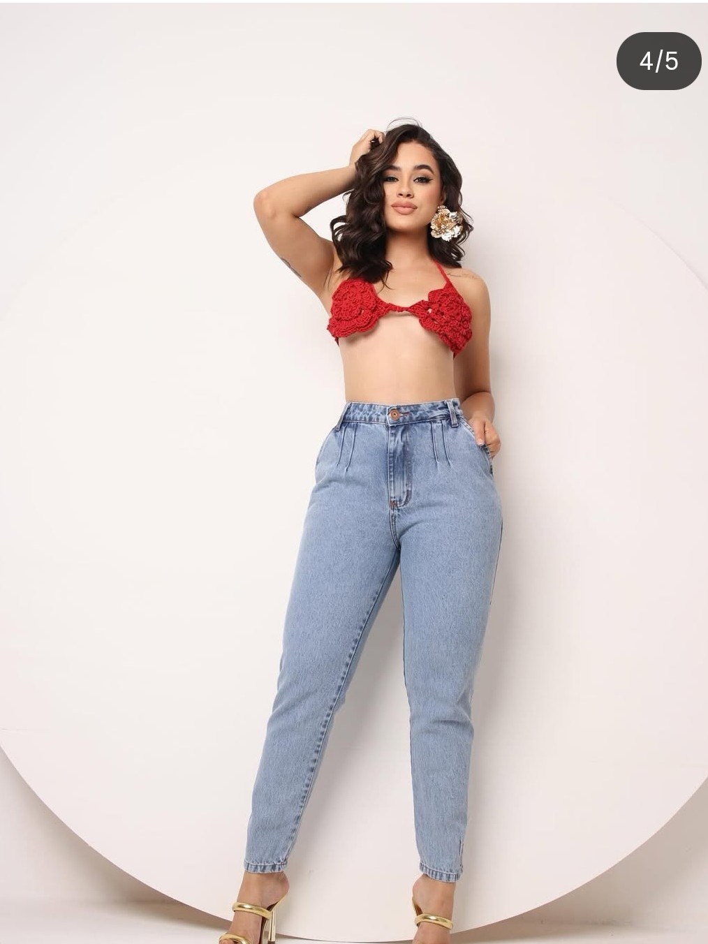 Calça jeans mom feminina