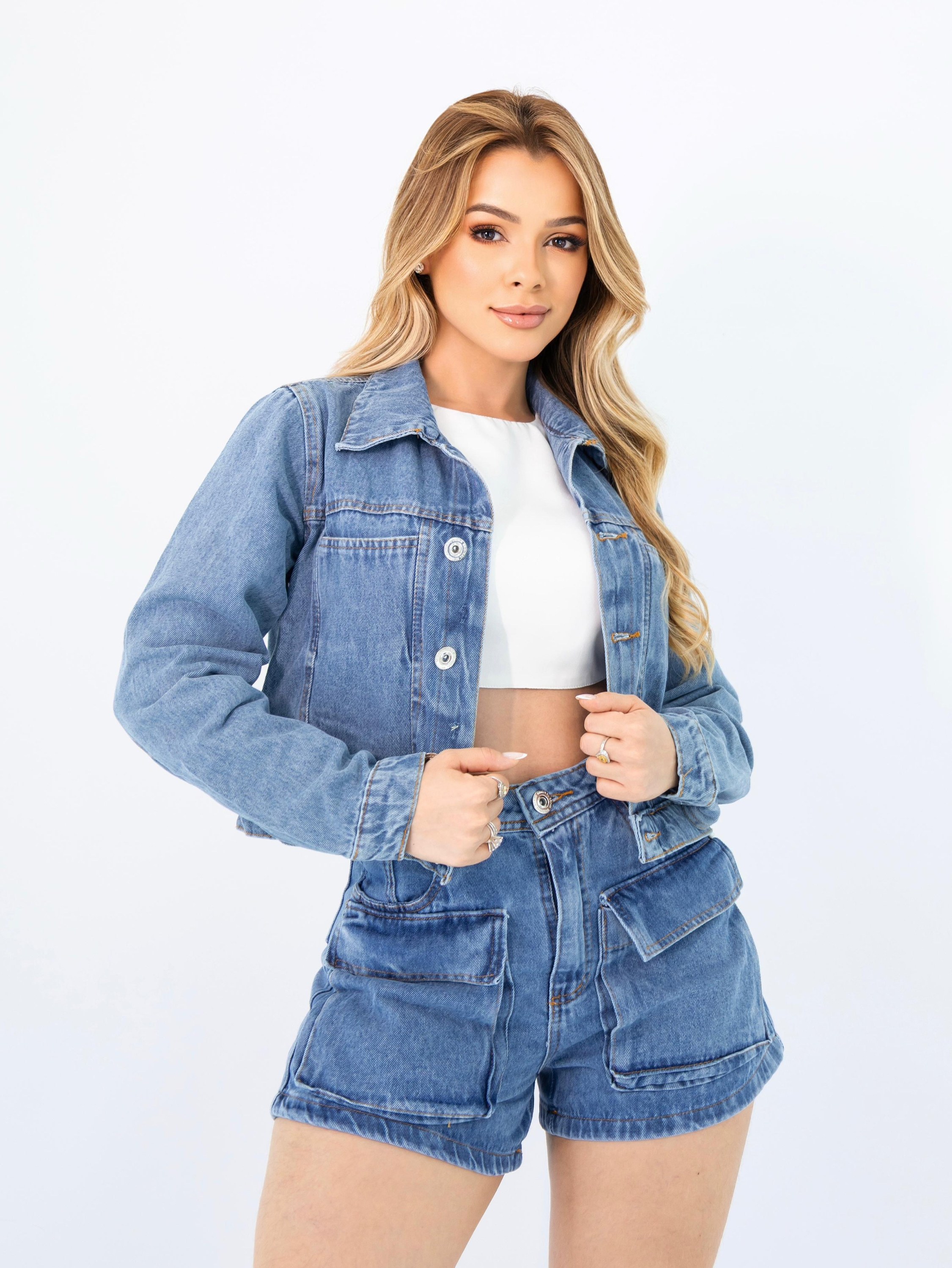 Jaqueta jeans feminina