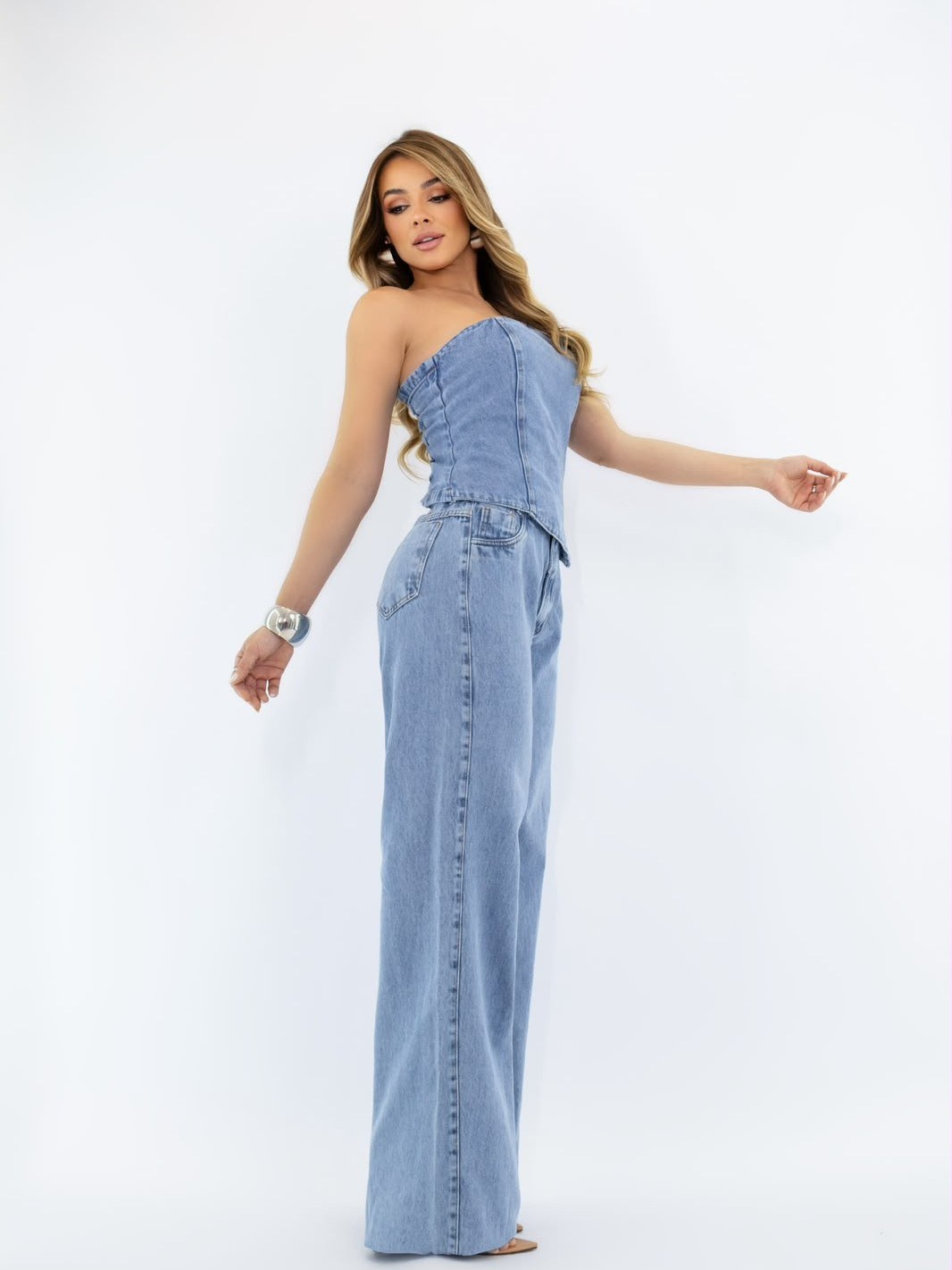 Conjunto jeans feminina