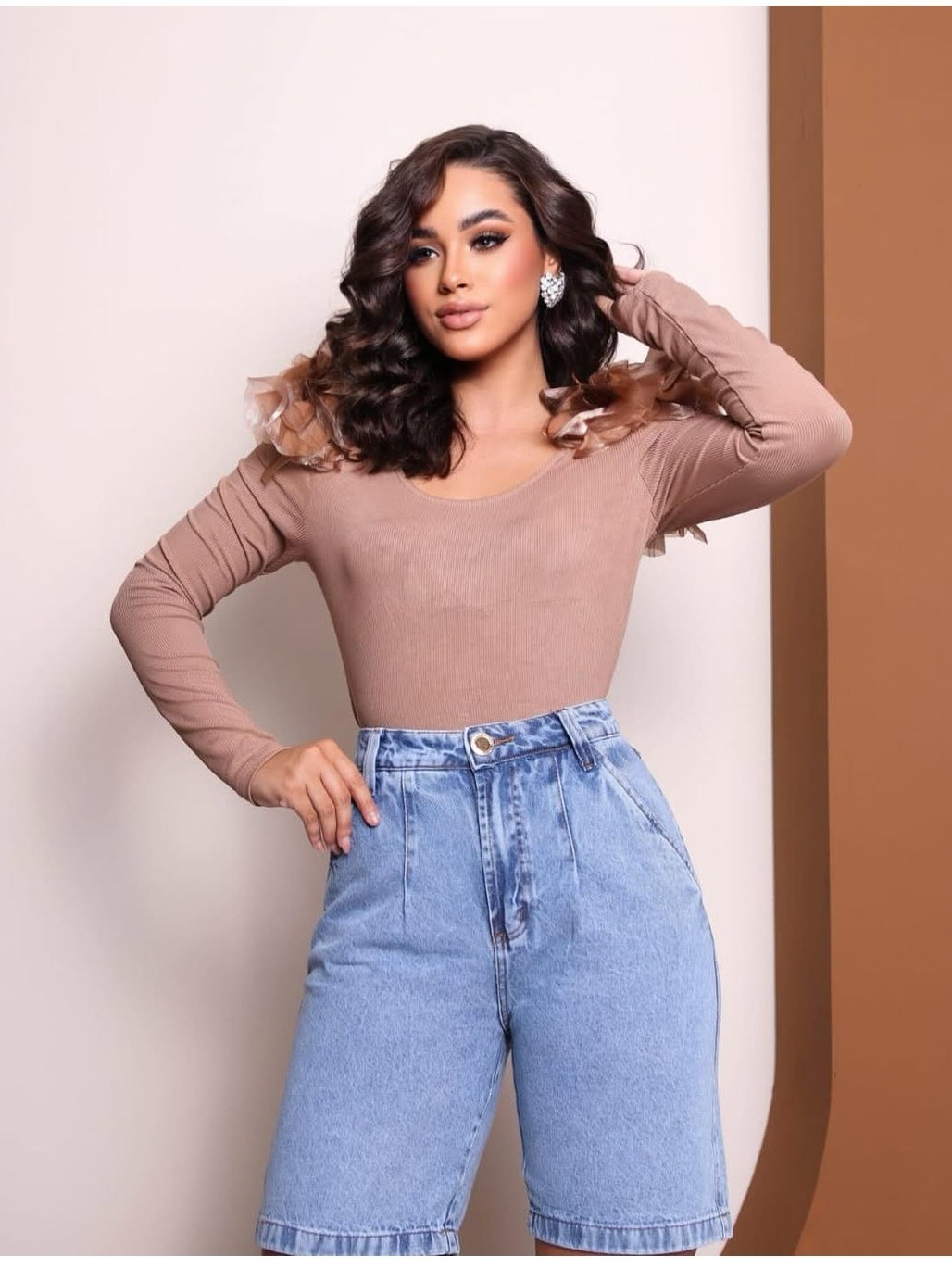 Bermuda jeans feminina