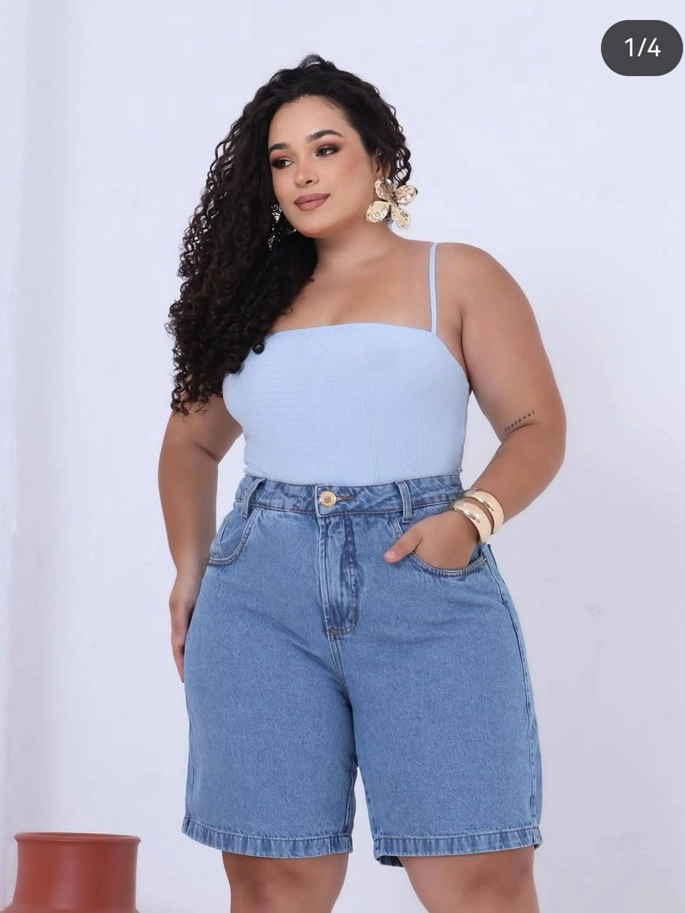 Bermuda jeans feminina