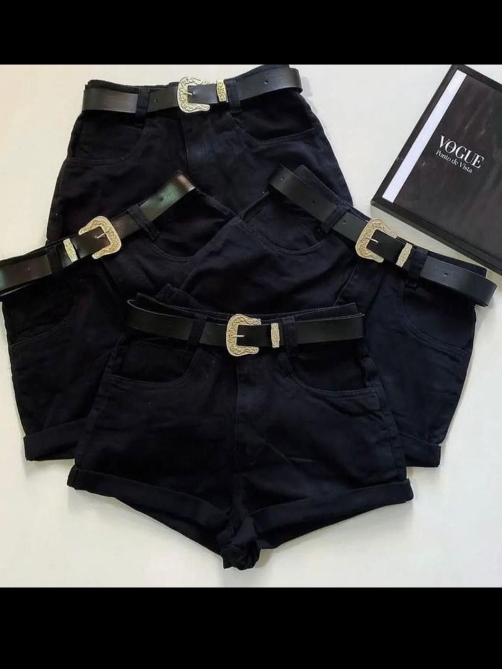 Shorts jeans com cinto feminina