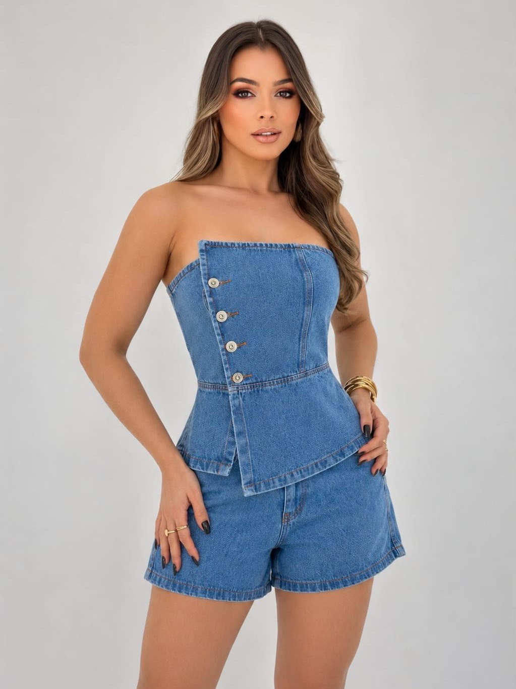 Conjunto jeans feminina