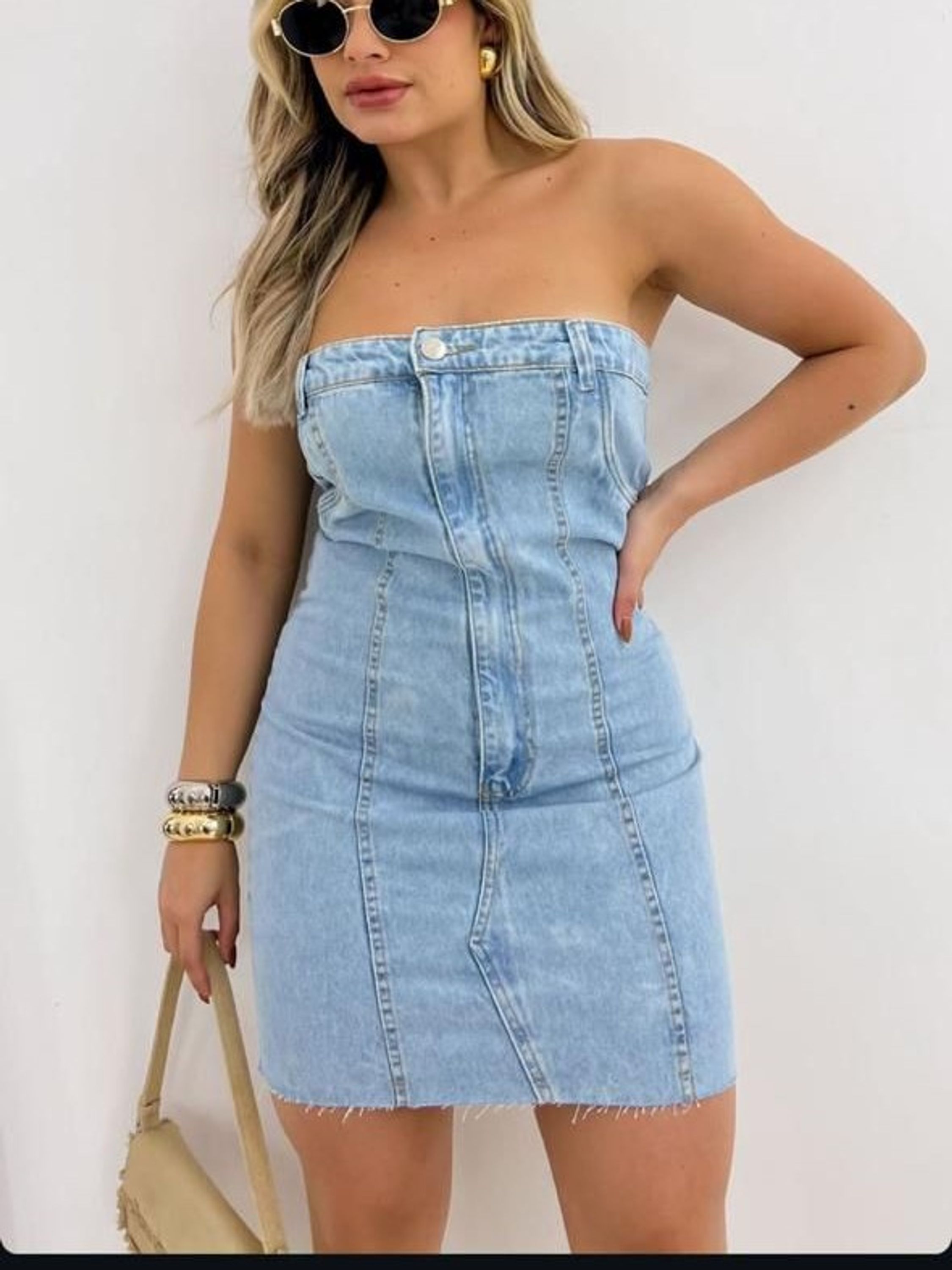 Vestido jeans feminina